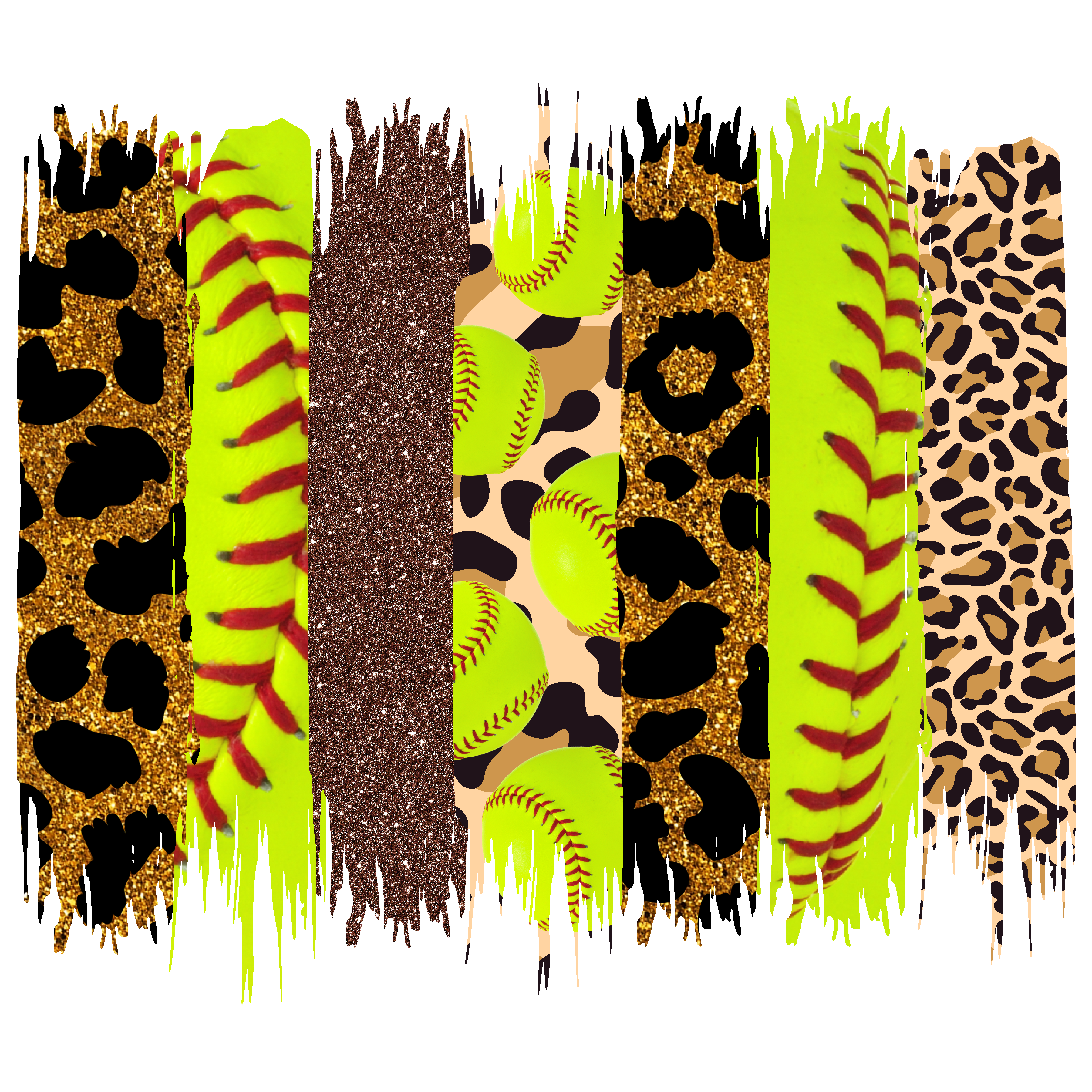 Softball Brushstroke Patterned Vinyl 12" x 12" - The Vinyl Haus