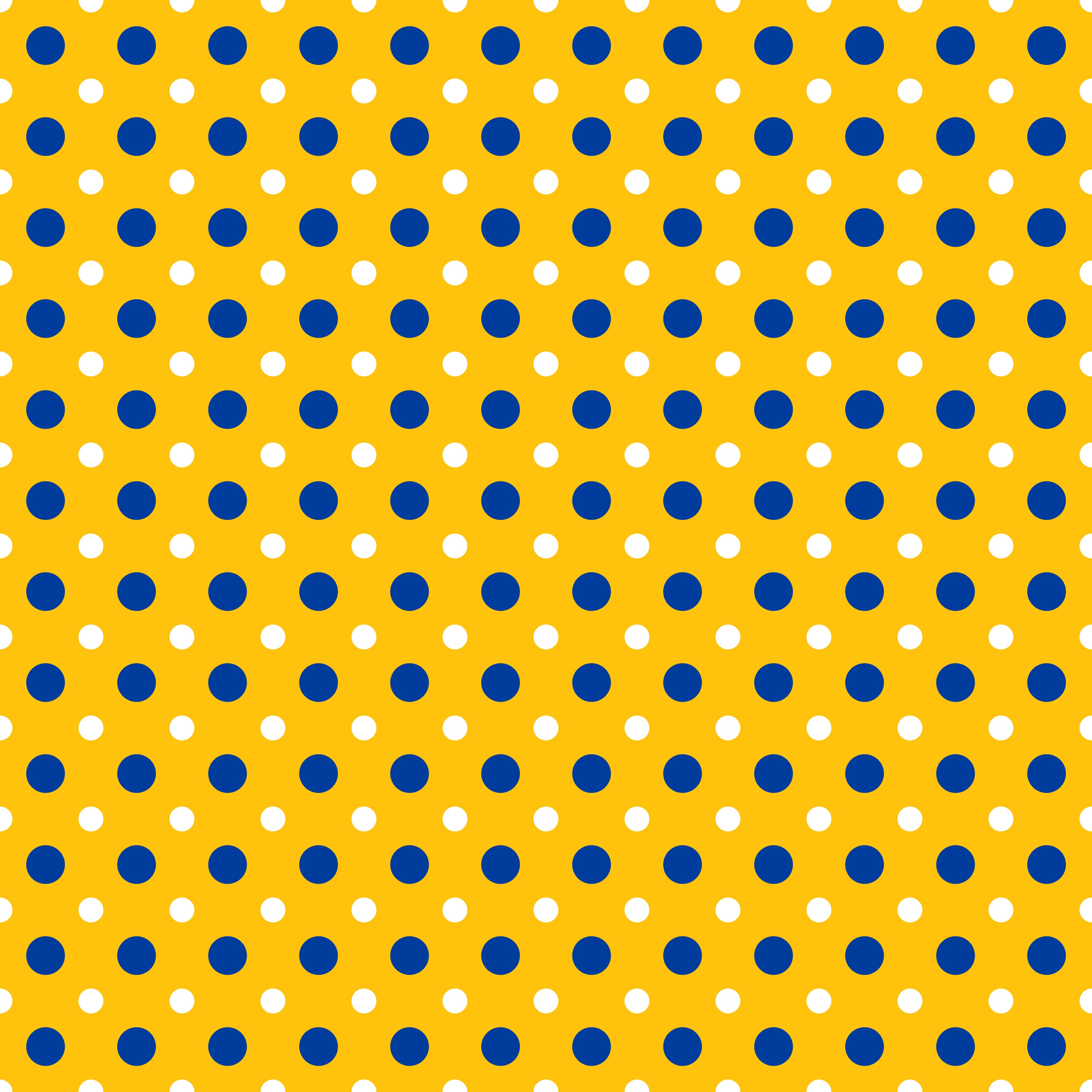 Blue and Yellow Polka Dots Patterned Vinyl 12" x 12" - The Vinyl Haus