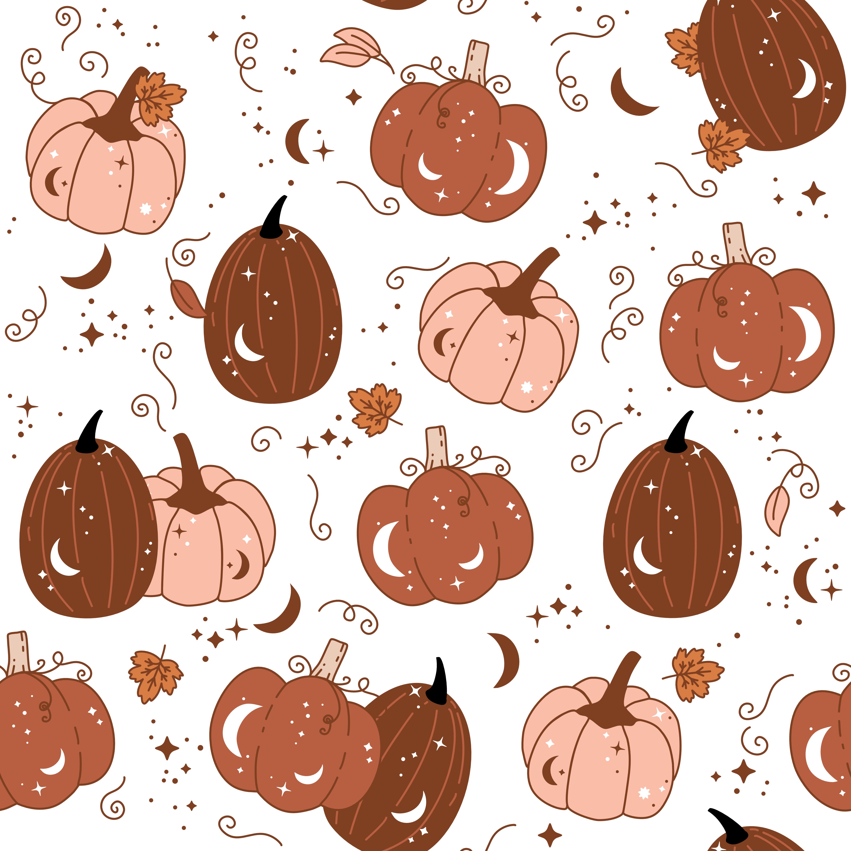 Retro Fall Pumpkins Patterned Vinyl 12" x 12" - The Vinyl Haus