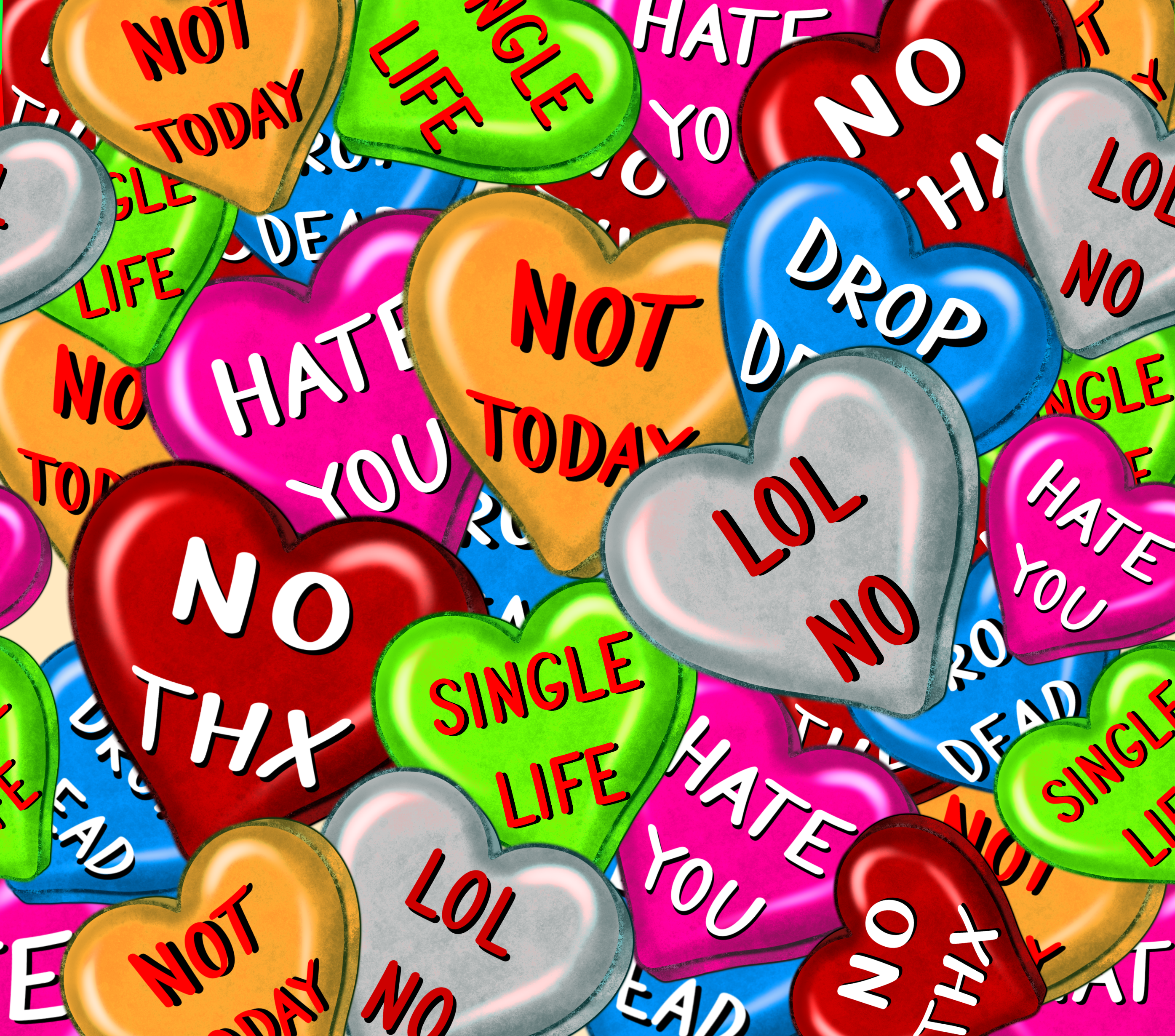 Anti Valentine Hearts Patterned Vinyl 12" x 12" - The Vinyl Haus