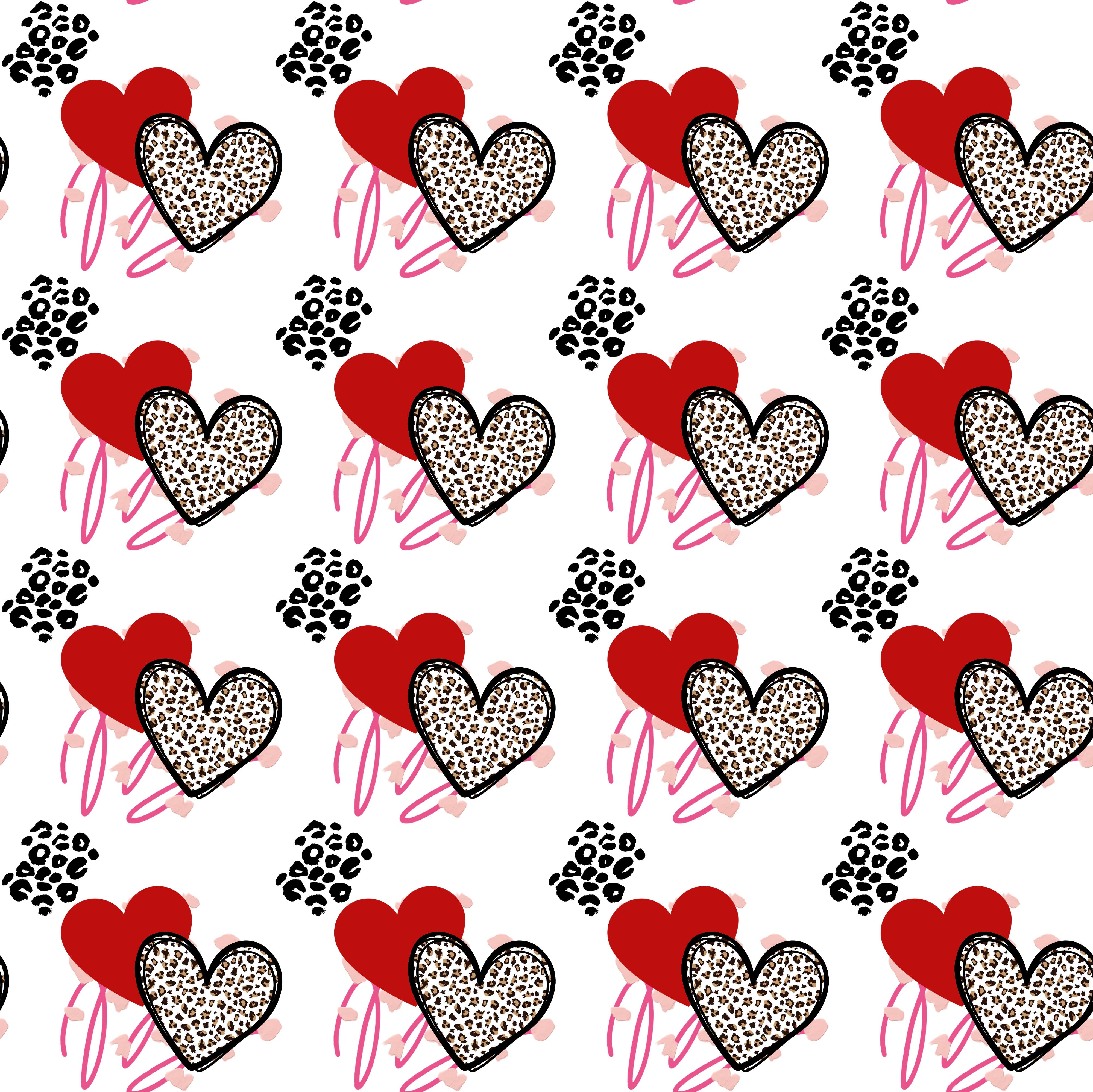 Leopard Hearts Patterned Vinyl 12" x 12" - The Vinyl Haus
