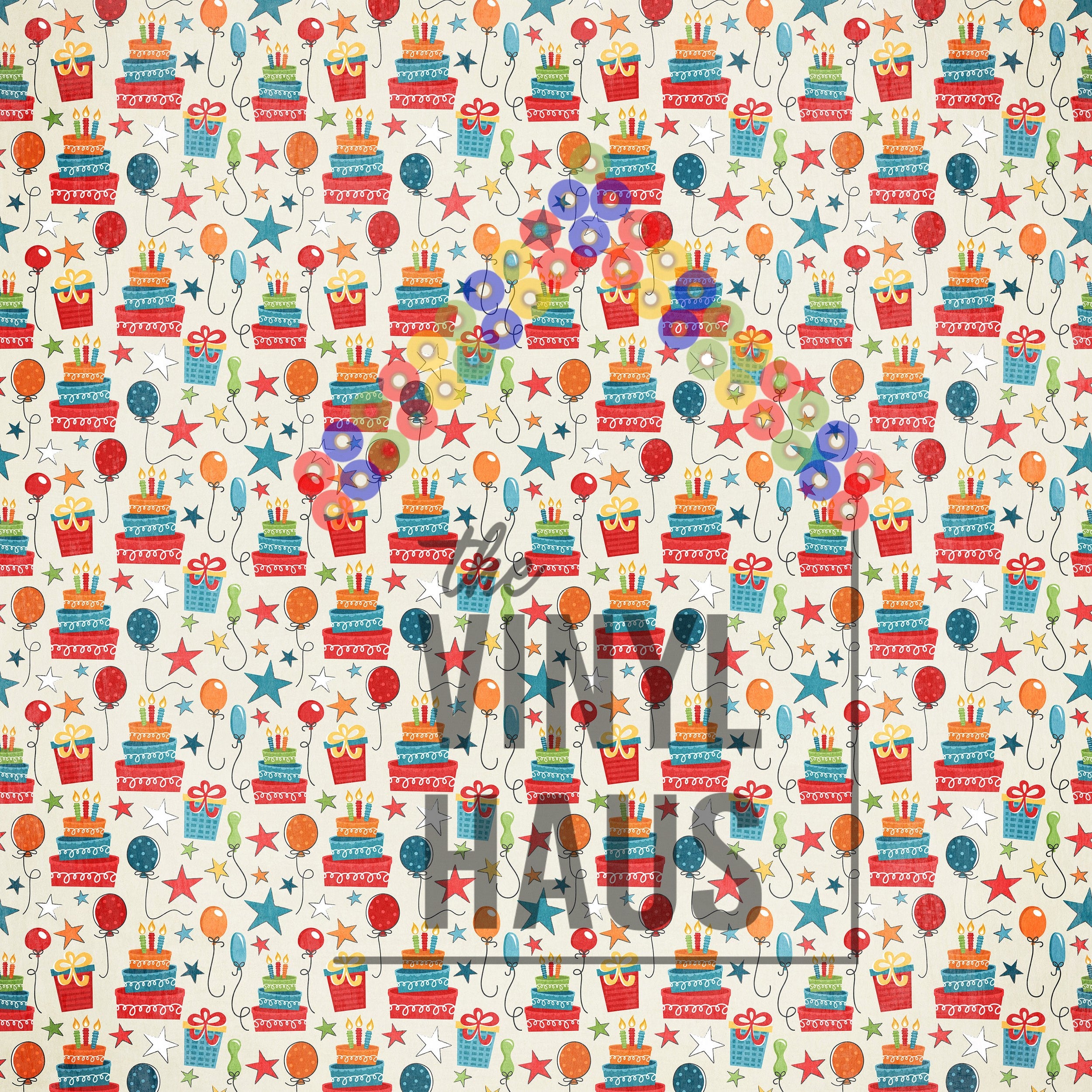 Birthday Celebration Pattern Vinyl 12" x 12" - The Vinyl Haus