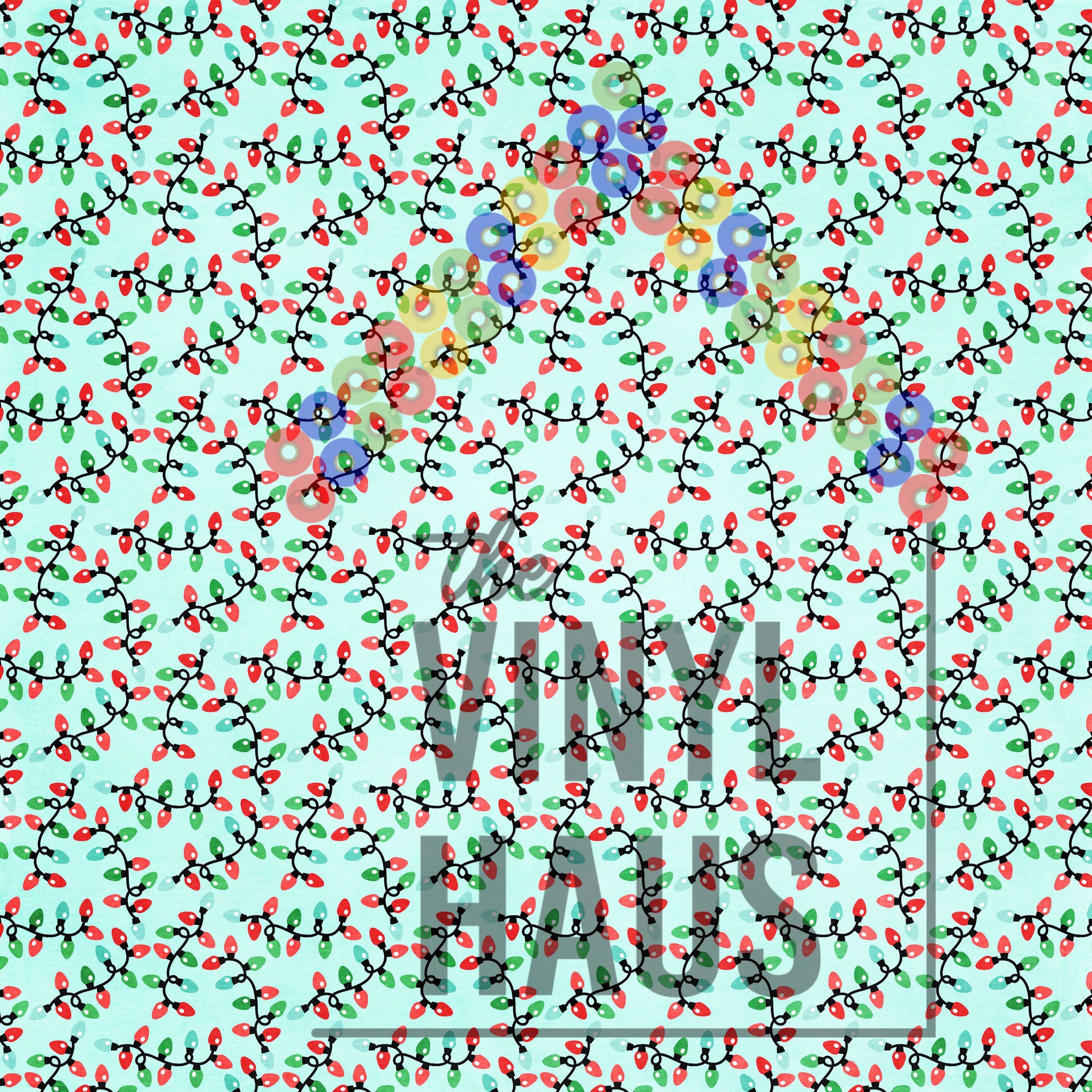 Christmas Lights Pattern Vinyl 12" x 12" - The Vinyl Haus