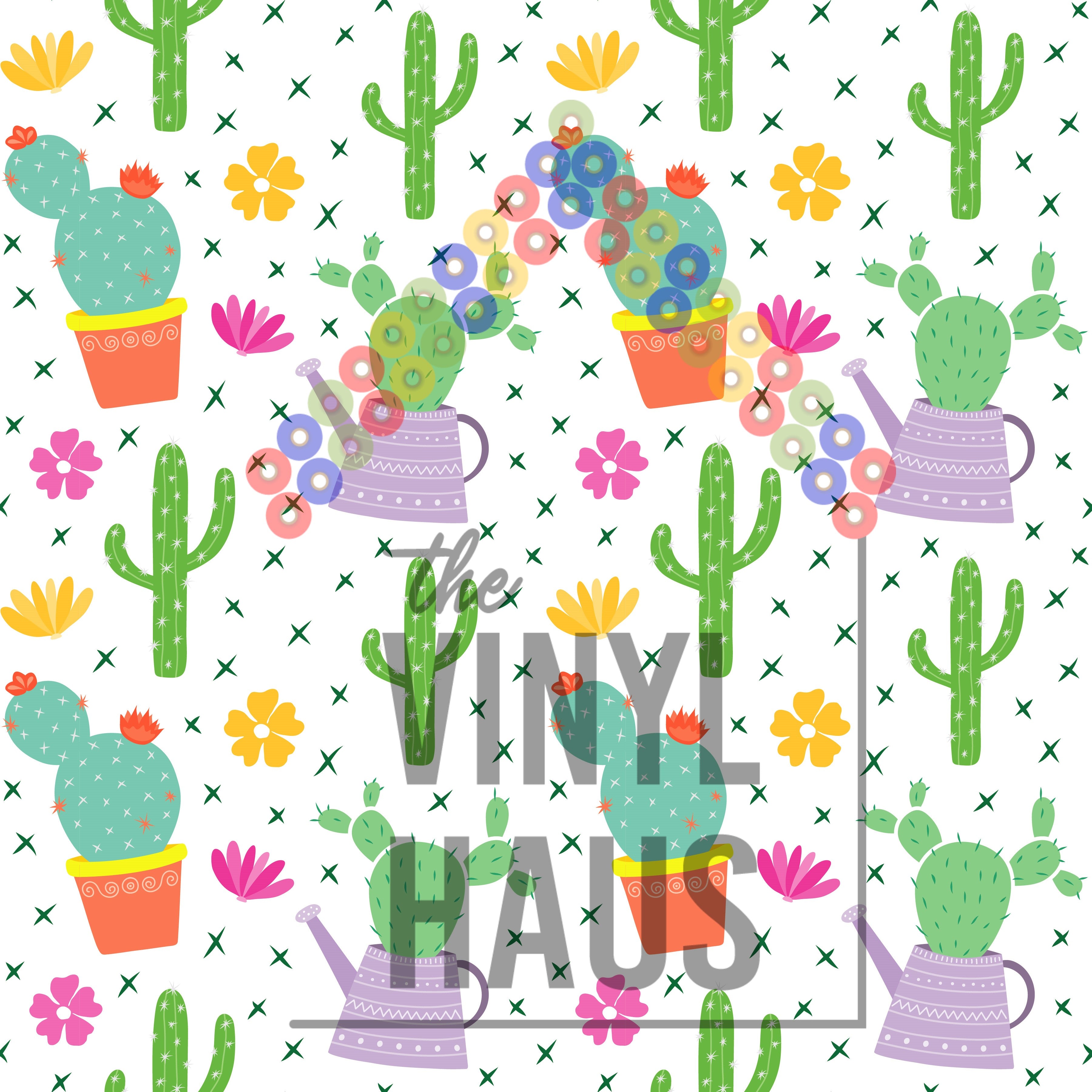 Cactus Pattern Vinyl 12" x 12" - The Vinyl Haus