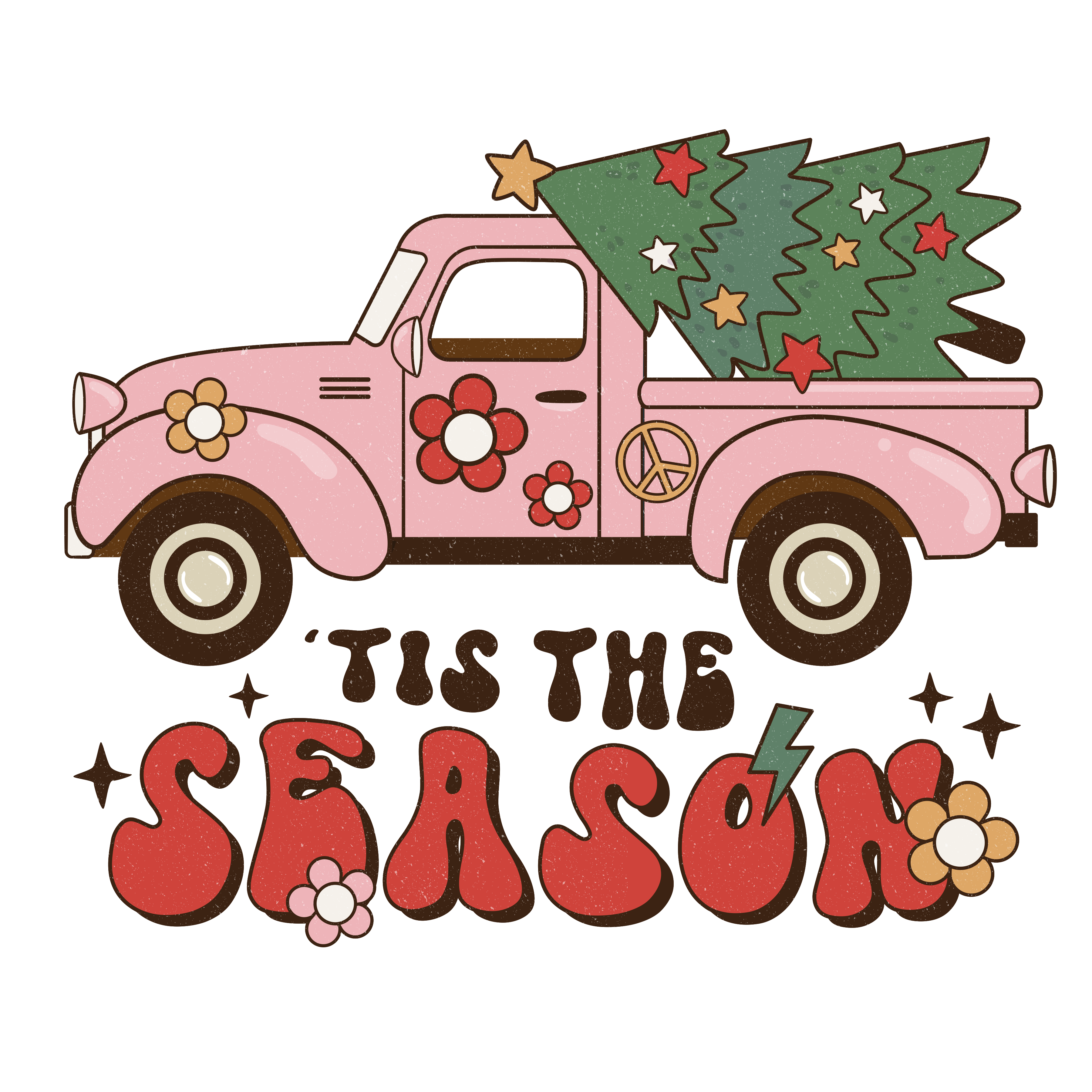 Pink Christmas Truck Vinyl Pink Christmas Truck Vinyl