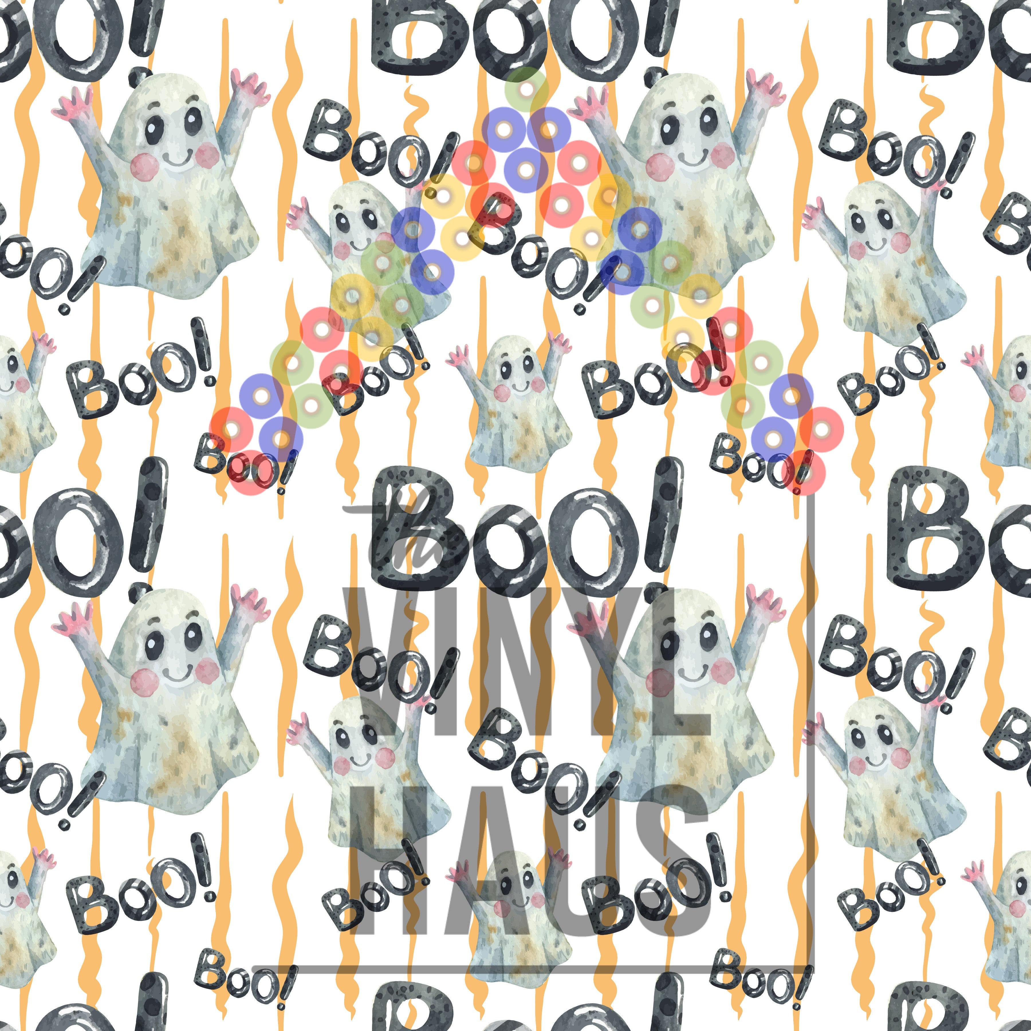 Boo Ghost Pattern Vinyl 12" x 12" - The Vinyl Haus