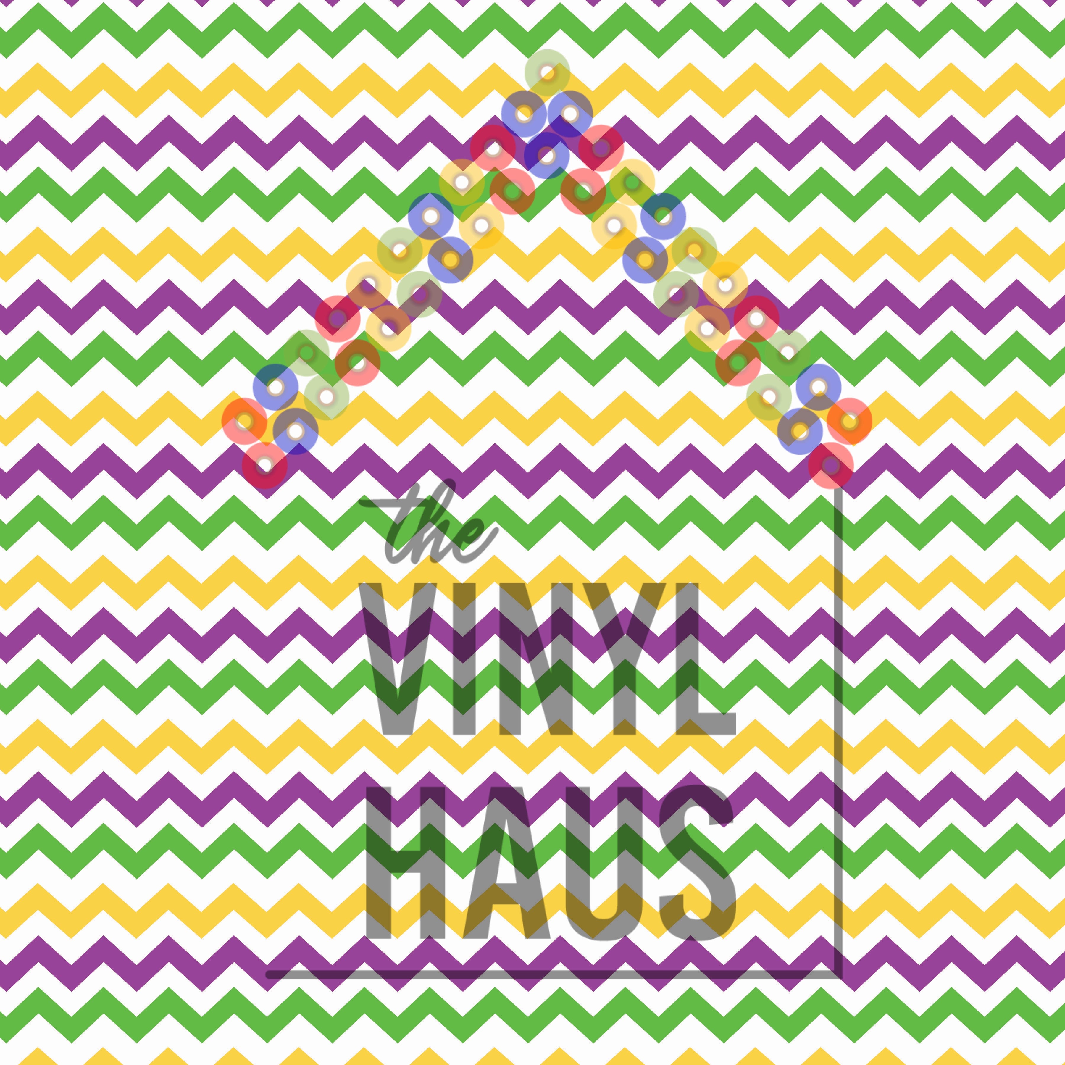 Mardi Gras Chevron Pattern Vinyl 12" x 12" - The Vinyl Haus