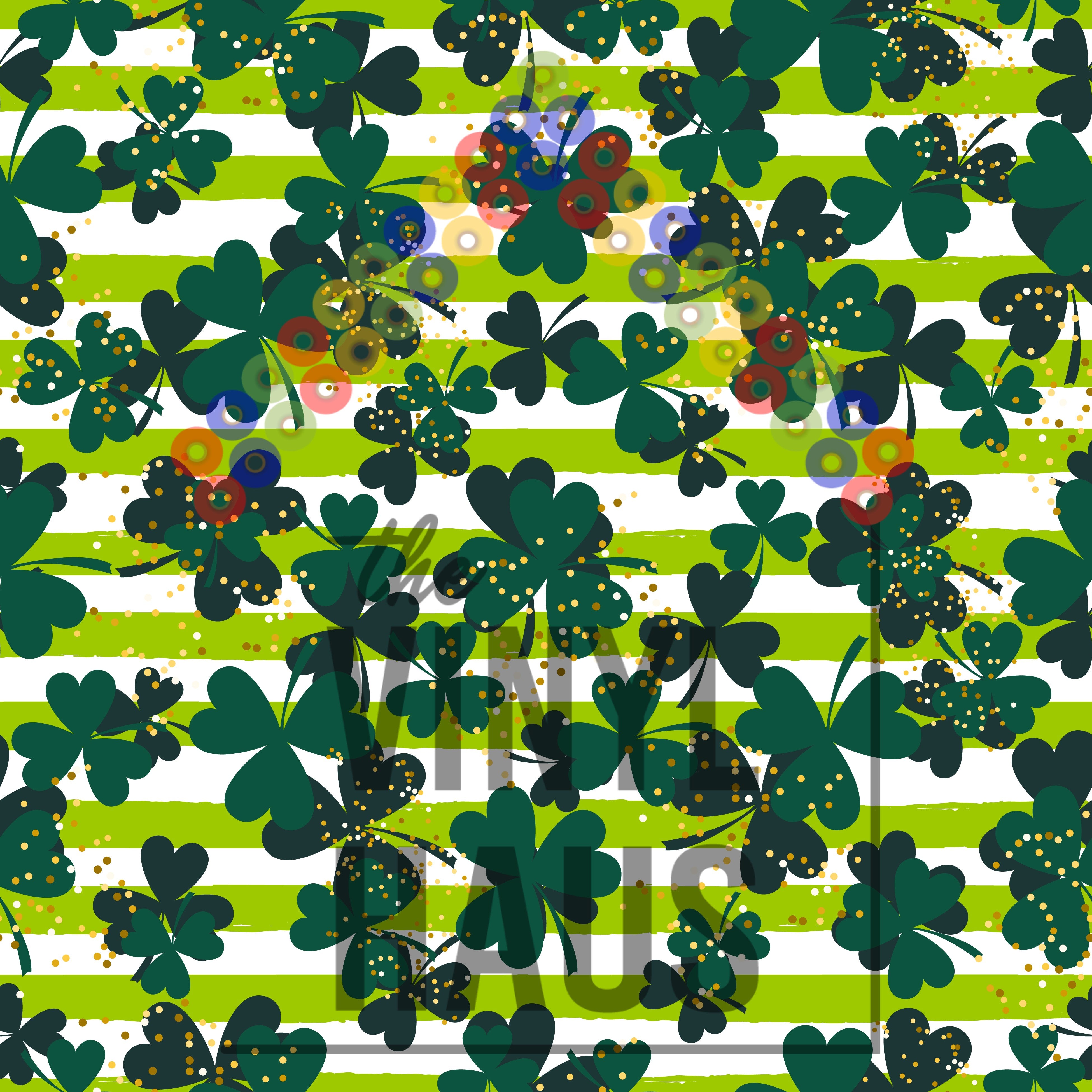 Glitter Shamrock Pattern Vinyl 12" x 12 - The Vinyl Haus