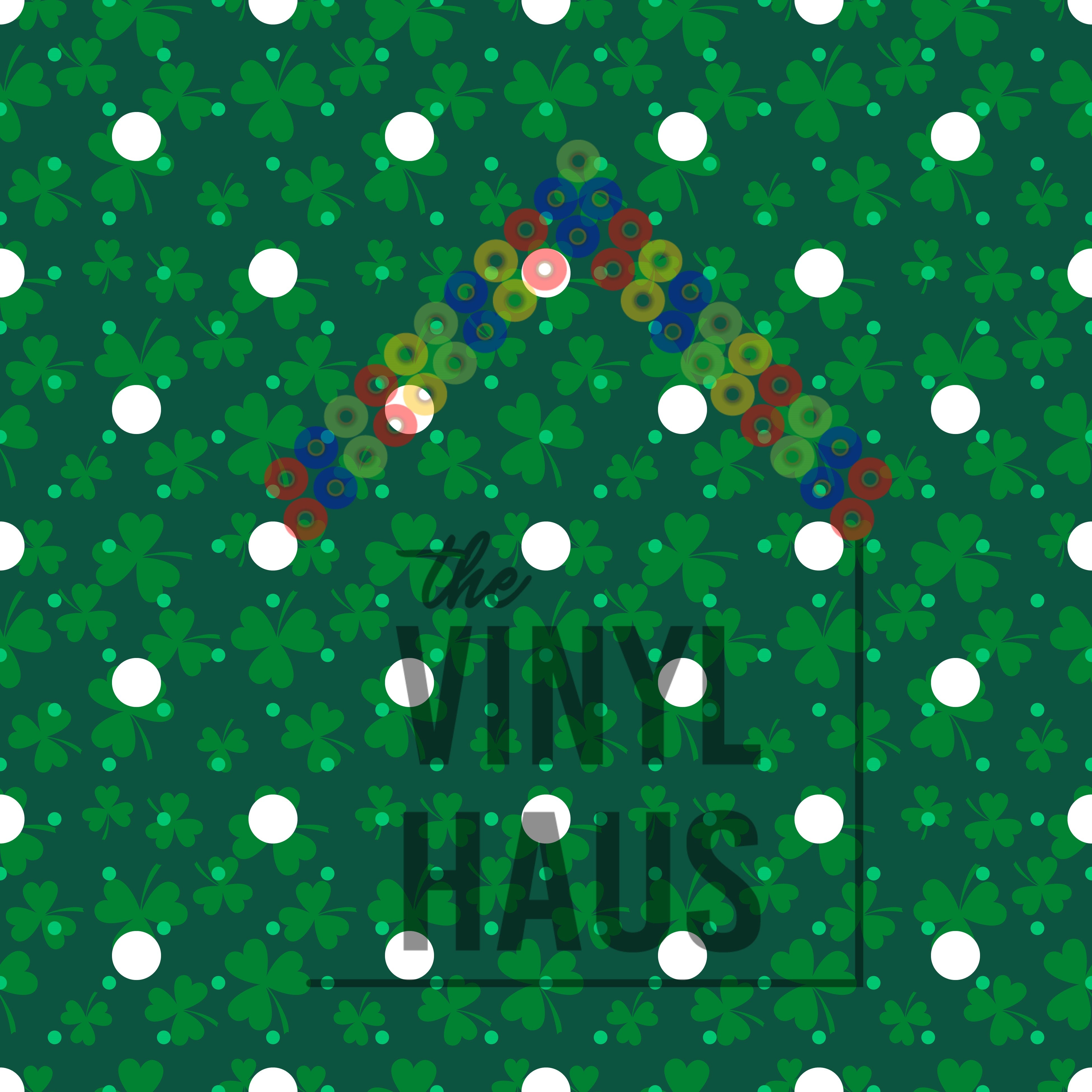 Polka dot Shamrock Pattern Vinyl 12" x 12 - The Vinyl Haus