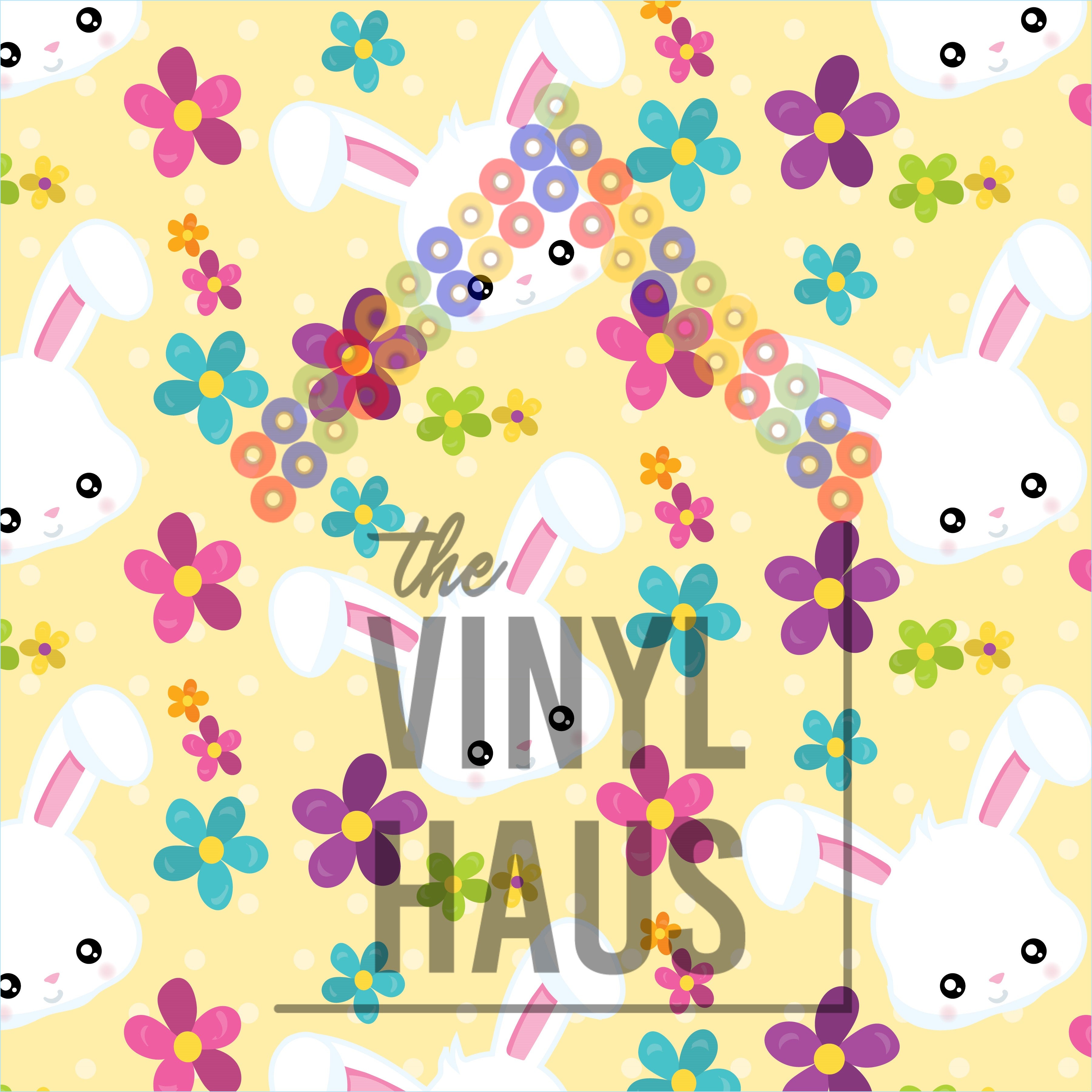 Easter Bunny Head Pattern Vinyl 12" x 12" - The Vinyl Haus