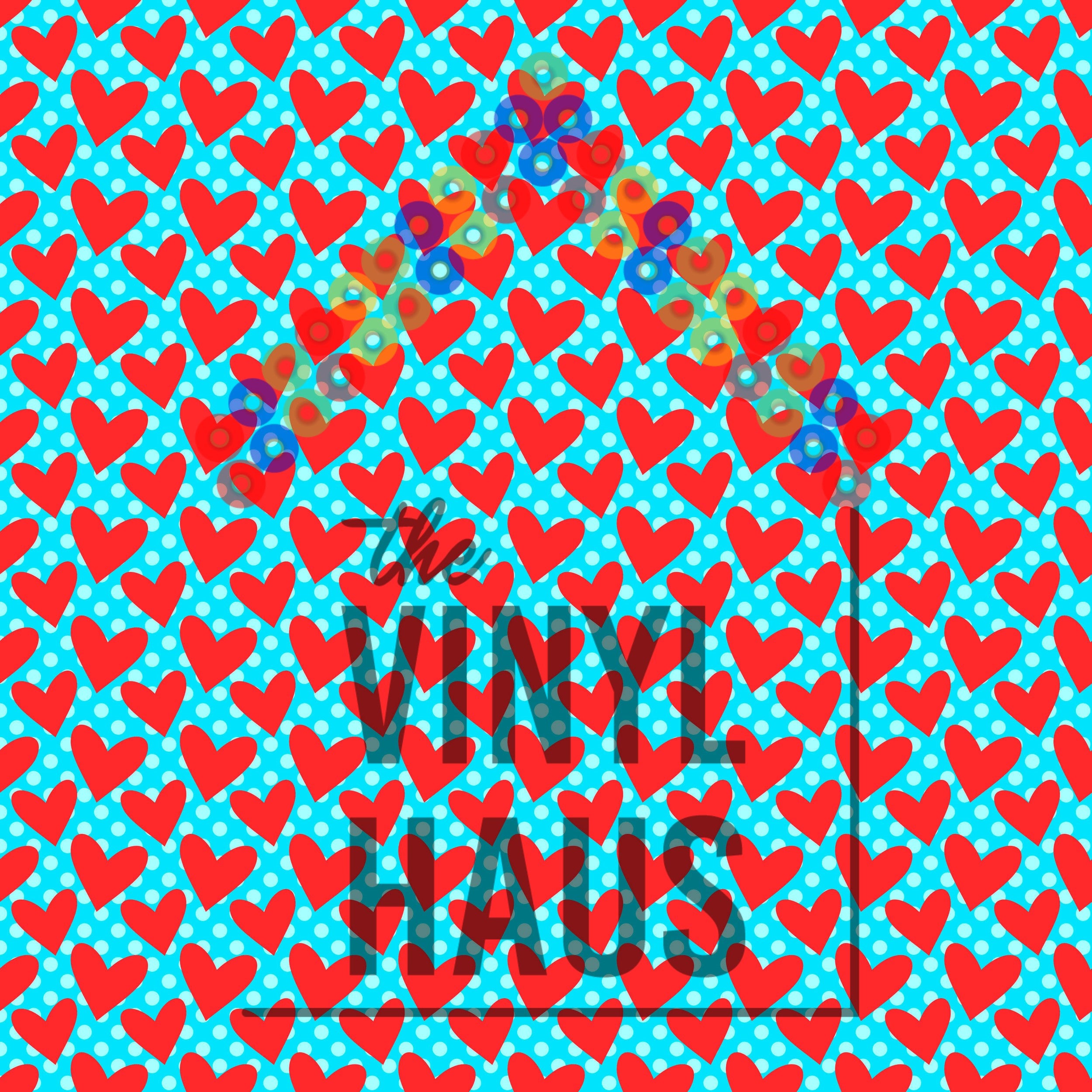 Red Heart Pattern Vinyl 12" x 12" - The Vinyl Haus