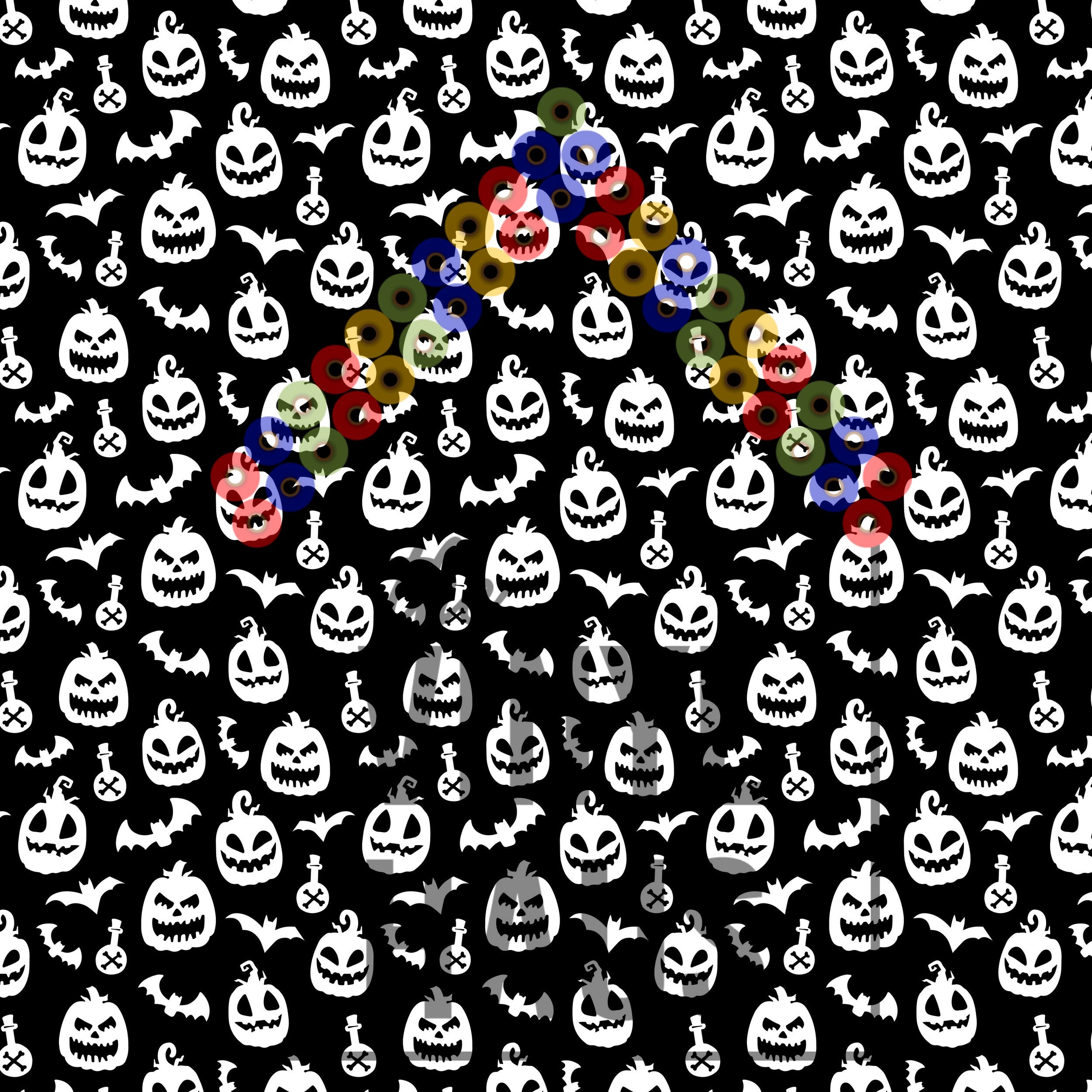 Jack O Lanterns with Bats Pattern Vinyl 12" x 12" - The Vinyl Haus