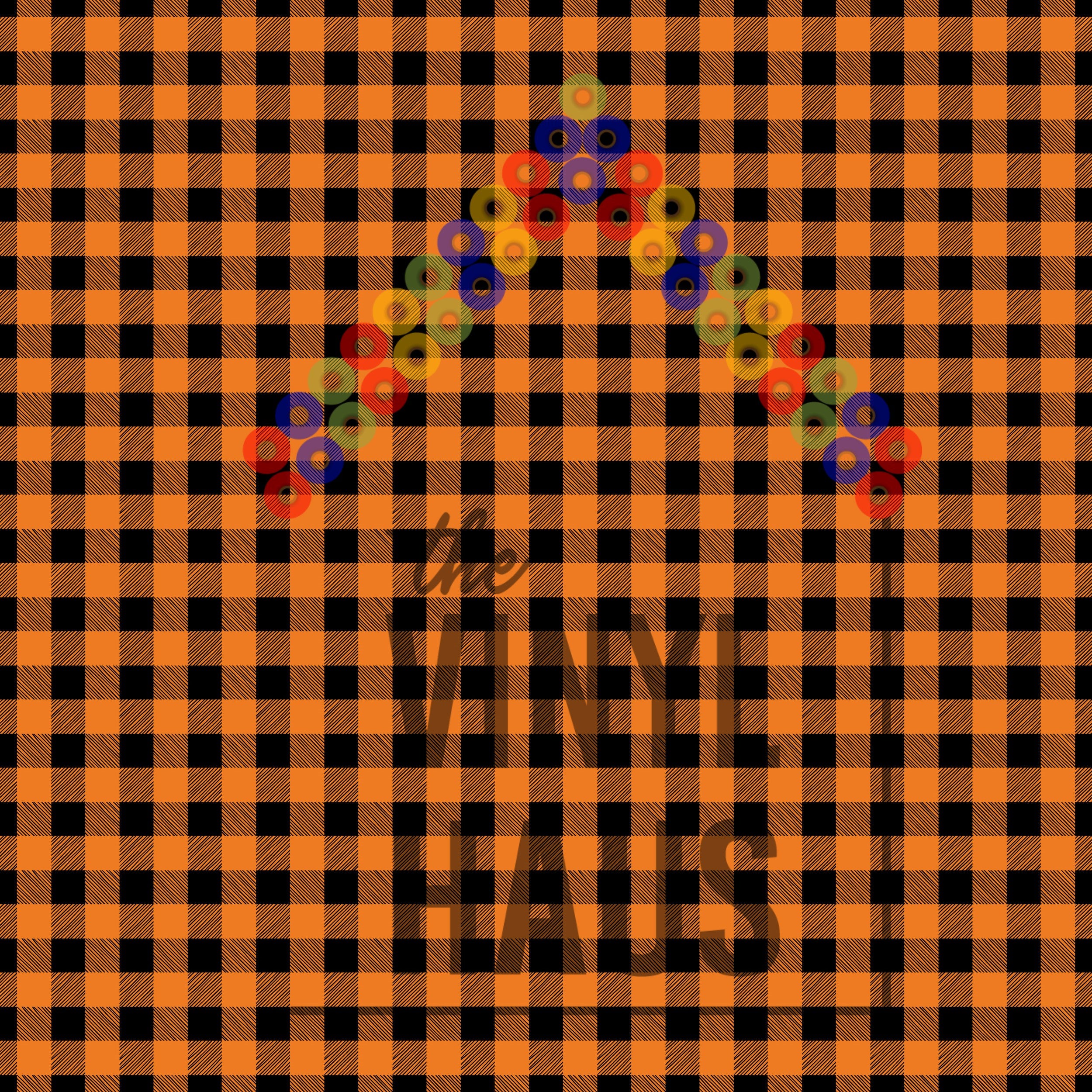Orange and Black Buffalo Plaid Pattern Vinyl 12" x 12" - The Vinyl Haus