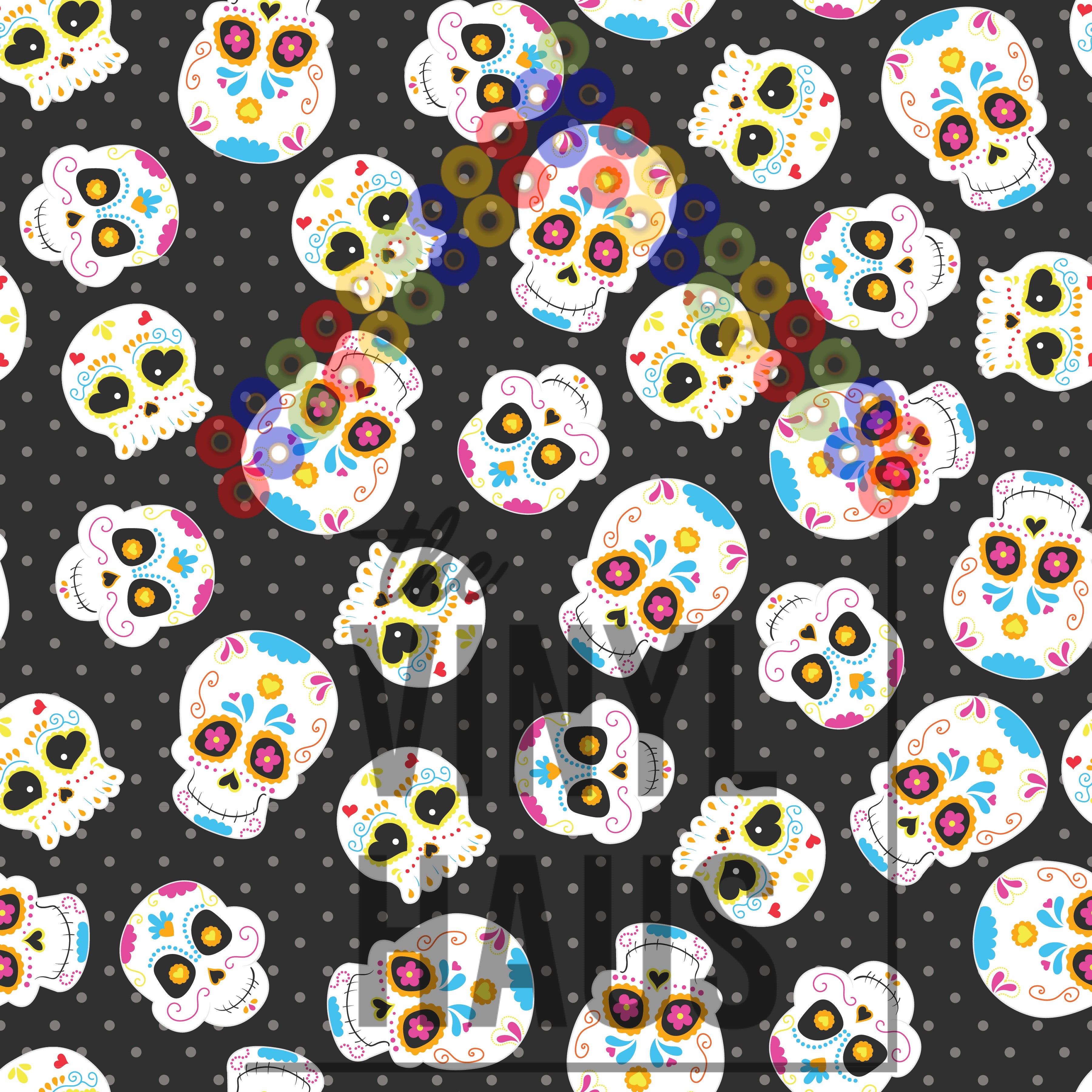 Sugar Skulls Pattern Vinyl 12" x 12" - The Vinyl Haus