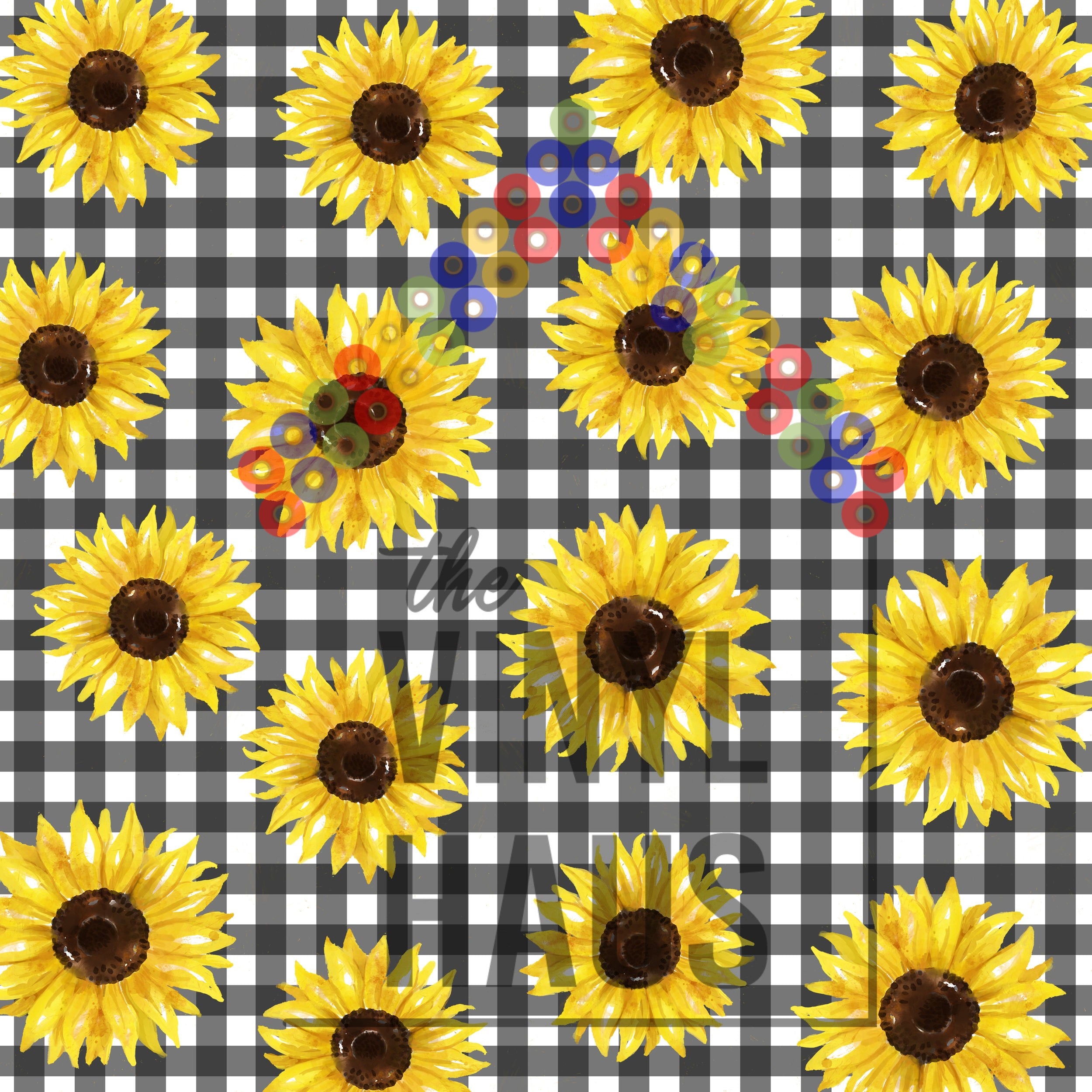 Sunflower Buffalo Plaid Pattern Vinyl 12" x 12" - The Vinyl Haus