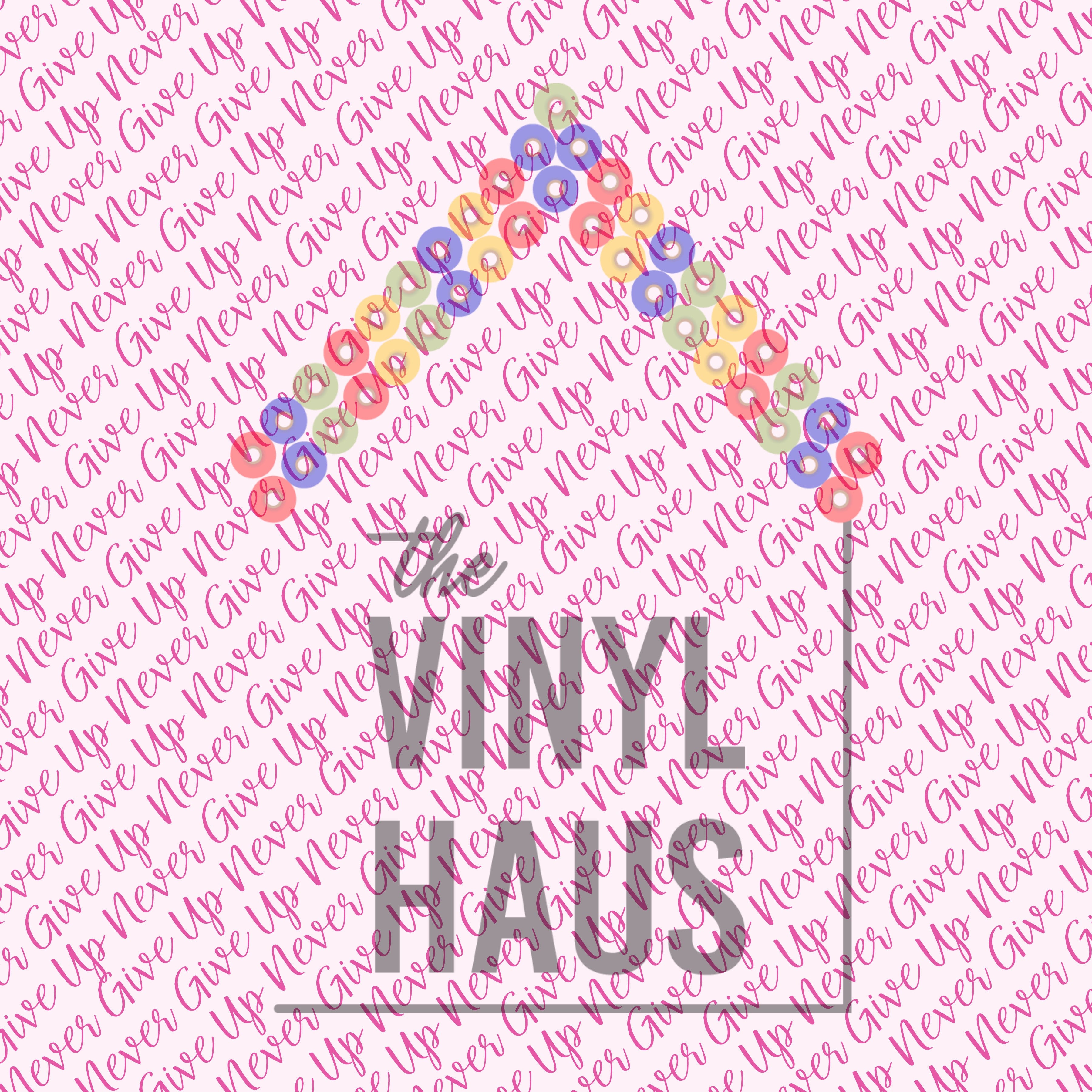 Breast Cancer Never Give Up Pattern Vinyl 12" x 12" - The Vinyl Haus