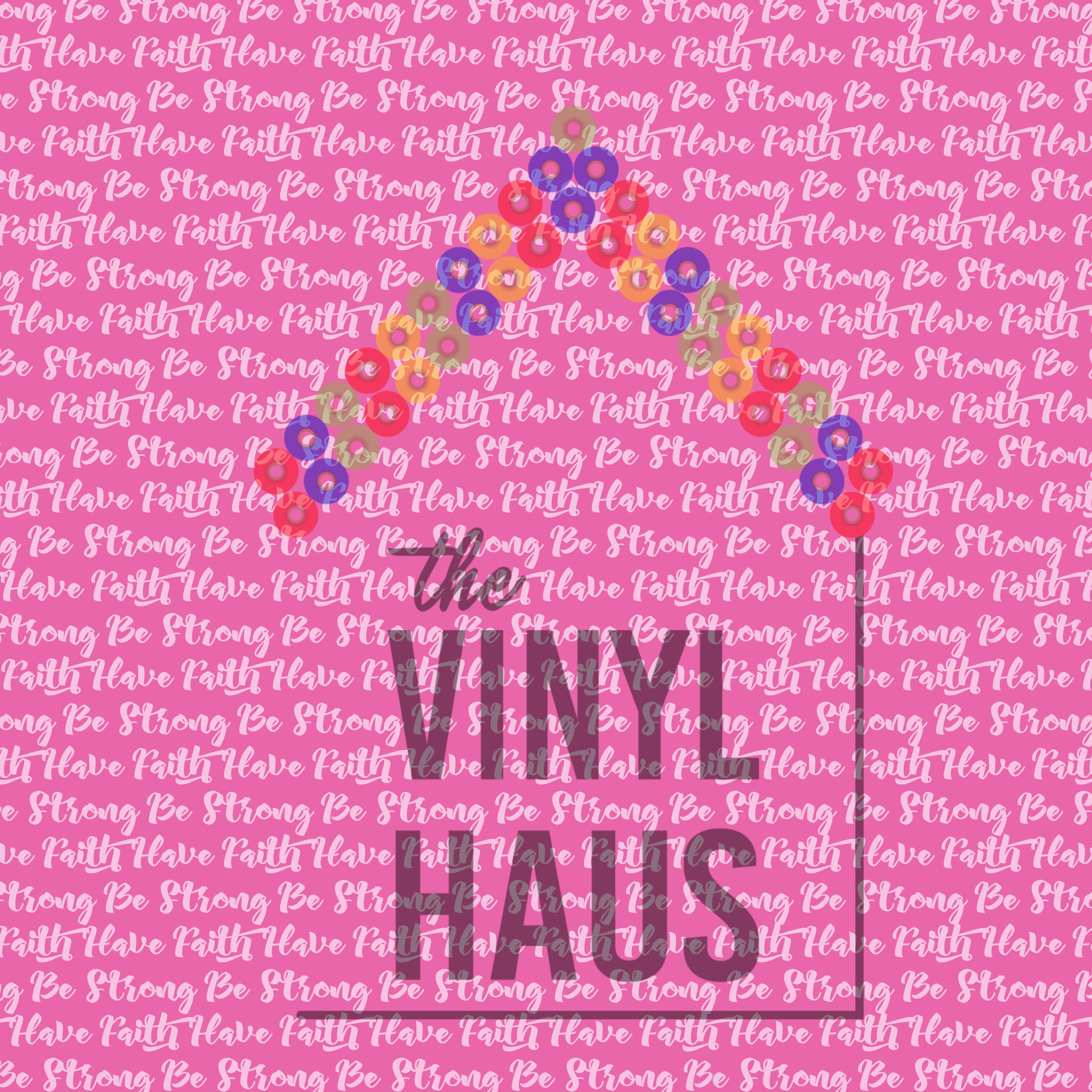 Breast Cancer Be Strong Pattern Vinyl 12" x 12" - The Vinyl Haus