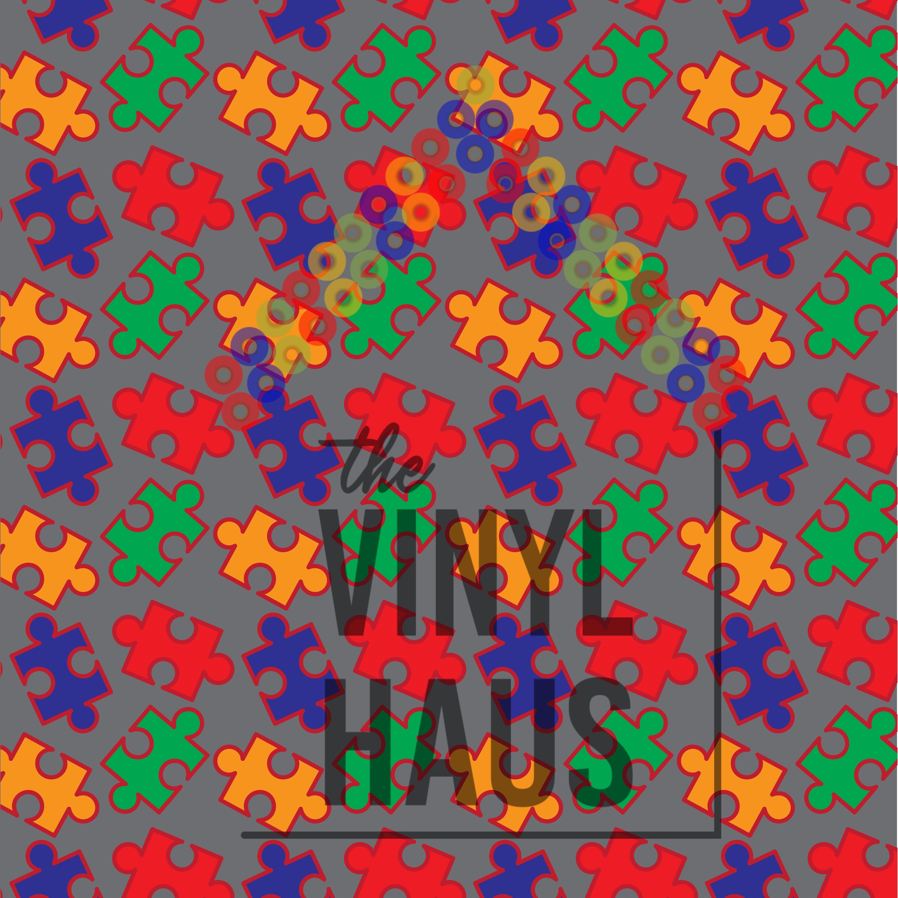 Autism Pieces Pattern Vinyl 12" x 12" - The Vinyl Haus