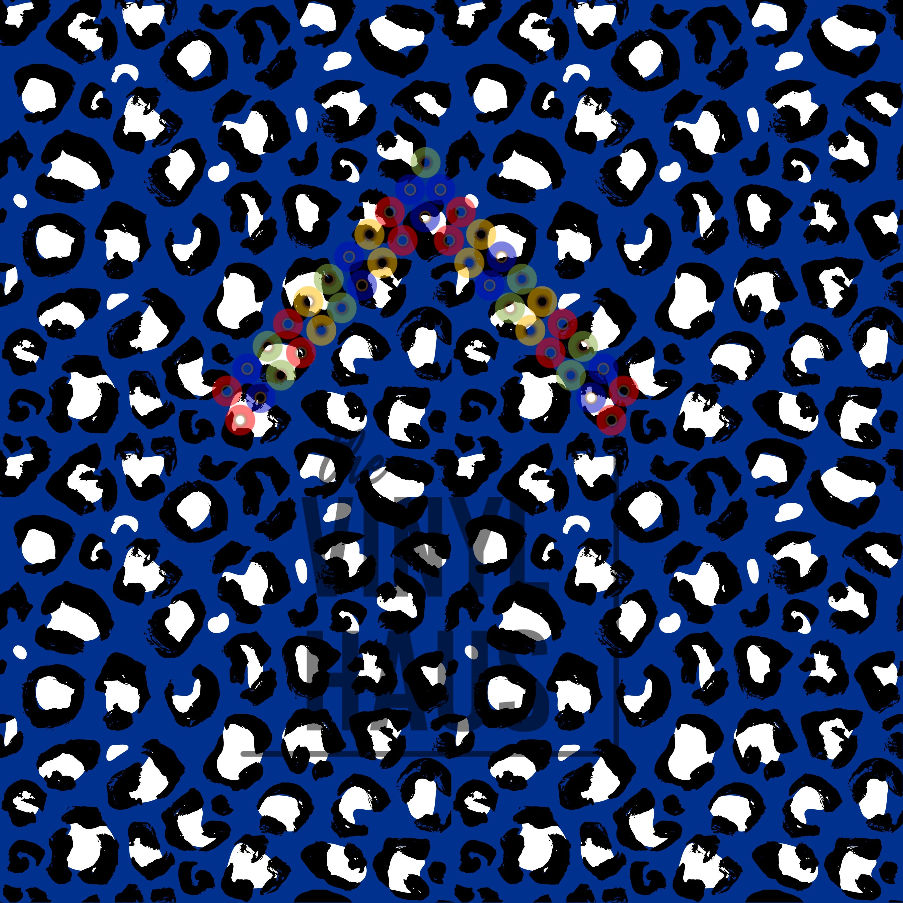Blue Cheetah Print Pattern Vinyl 12" x 12" - The Vinyl Haus