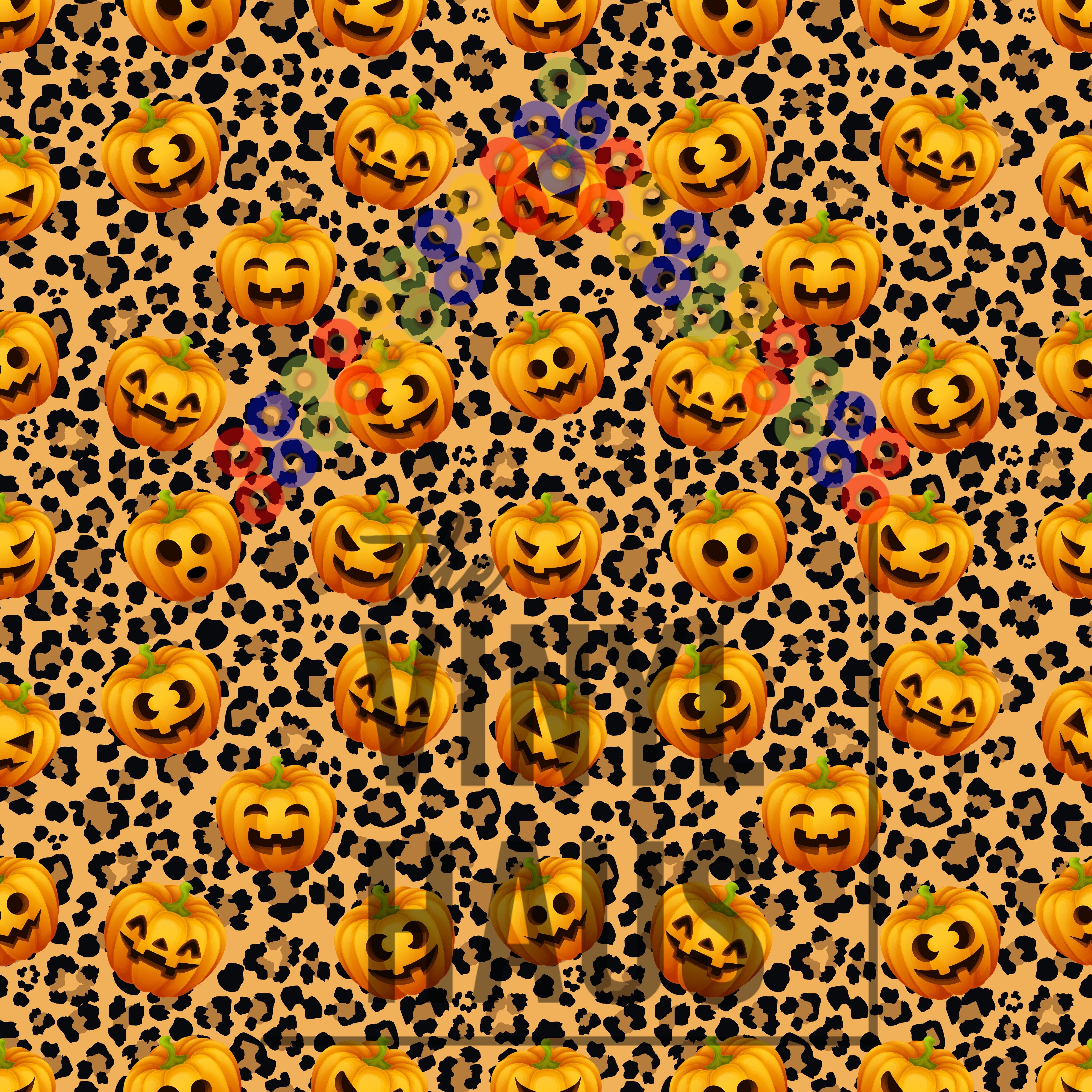Cheetah Pumpkin Pattern Vinyl 12" x 9" - The Vinyl Haus