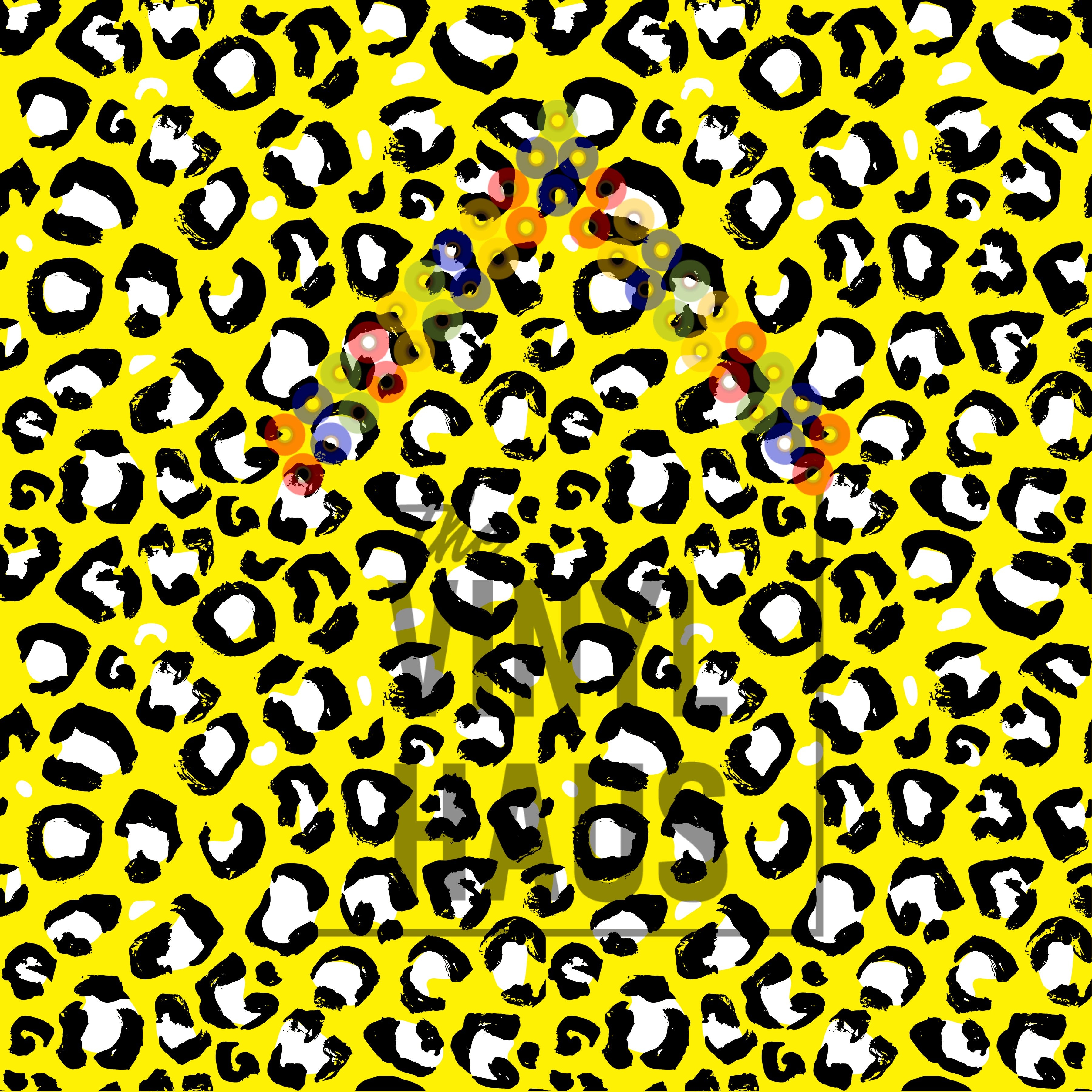 Yellow Cheetah Print Pattern Vinyl 12" x 12" - The Vinyl Haus