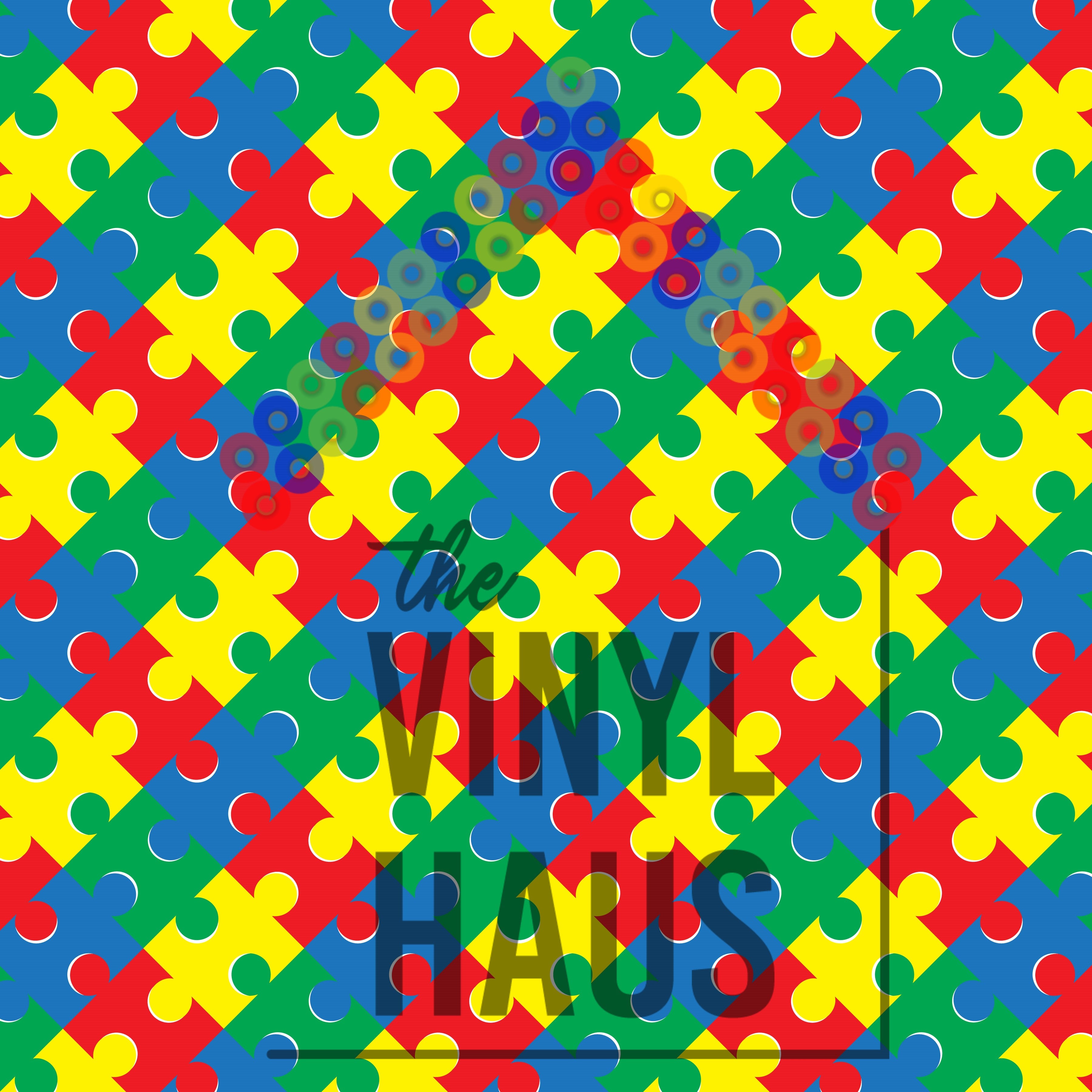 Autism Pieces Diagonal Pattern Vinyl 12" x 12" - The Vinyl Haus