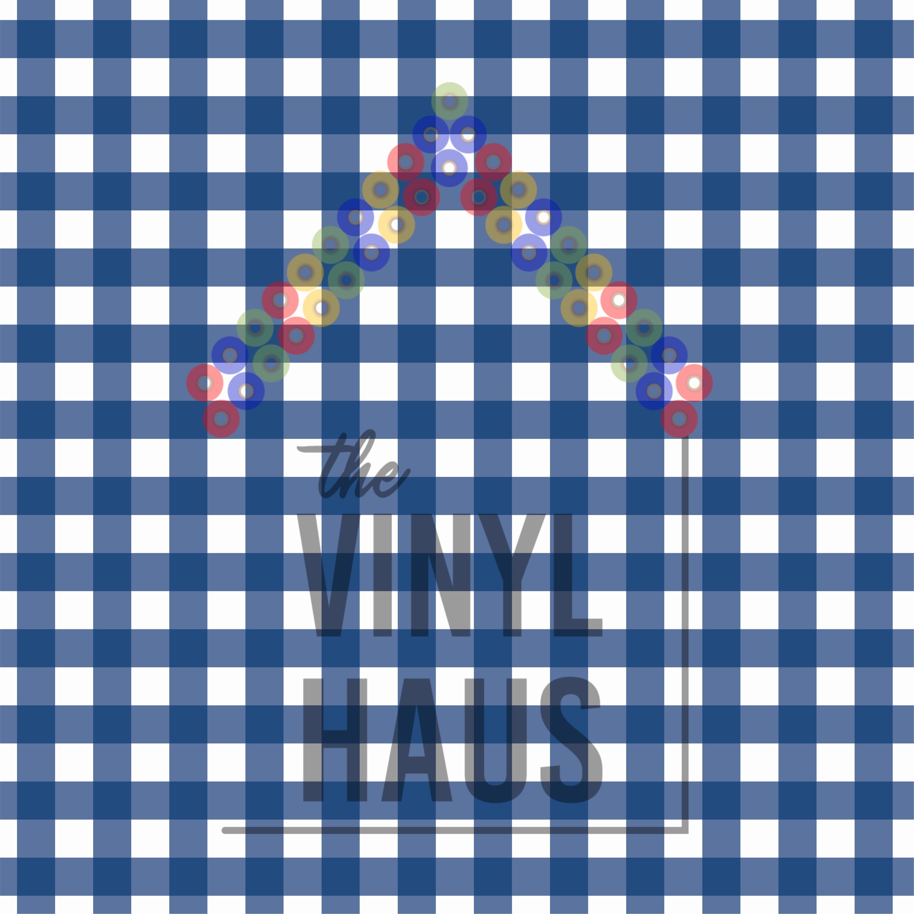 Blue Medium Gingham Pattern Vinyl 12" x 12" - The Vinyl Haus