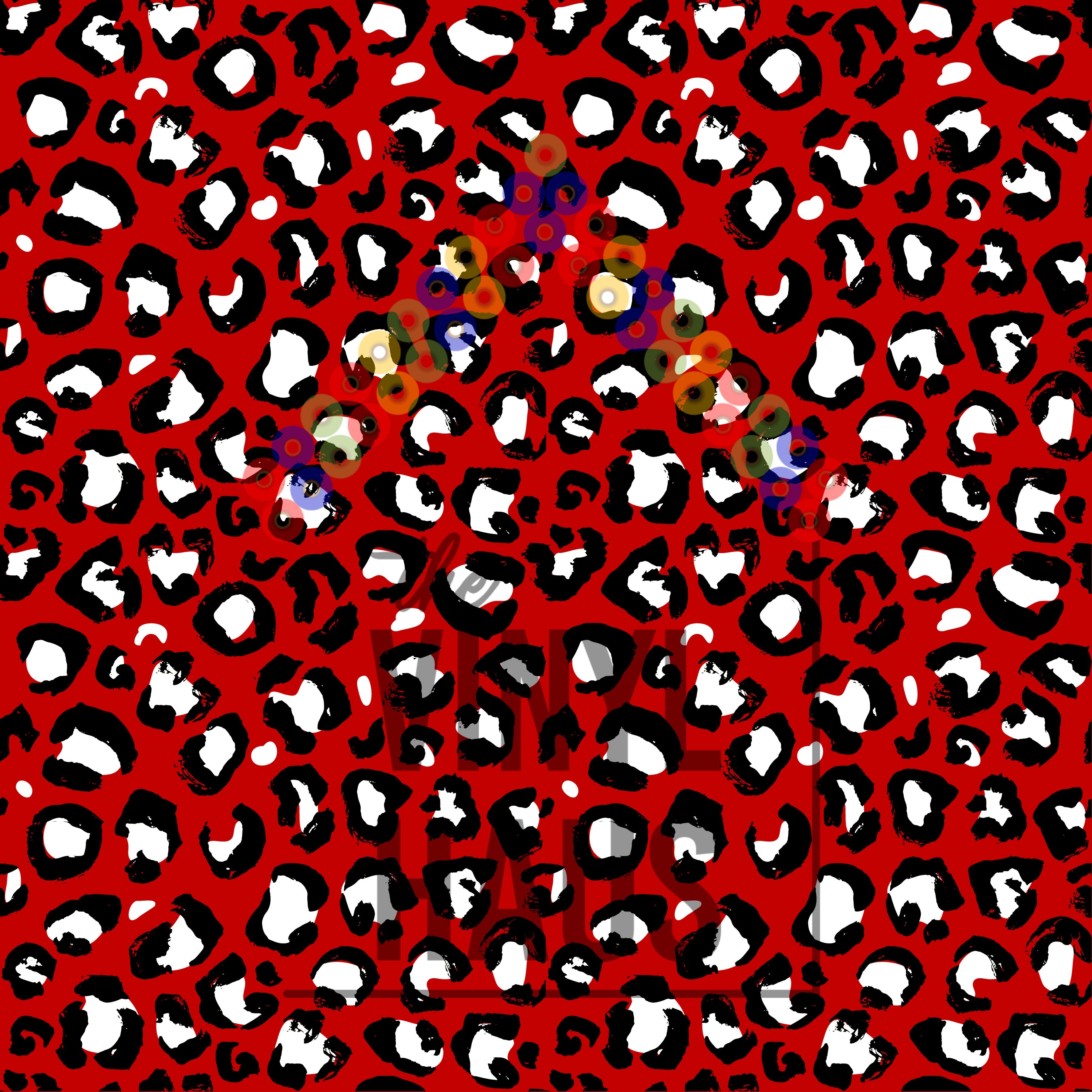 Red Cheetah Print Pattern Vinyl 12" x 12" - The Vinyl Haus