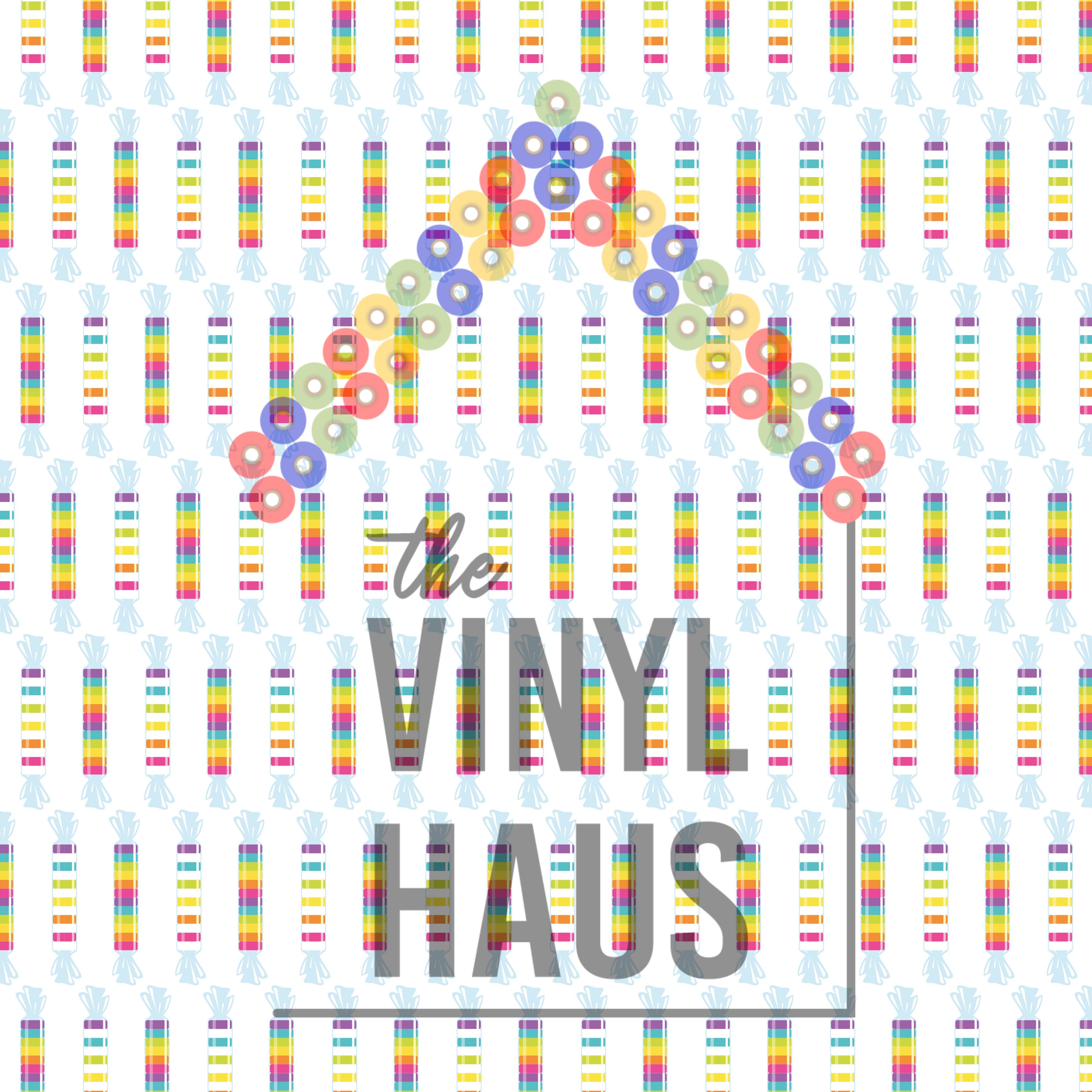 Candy Sweet Tarts Pattern Vinyl 12" x 12" - The Vinyl Haus