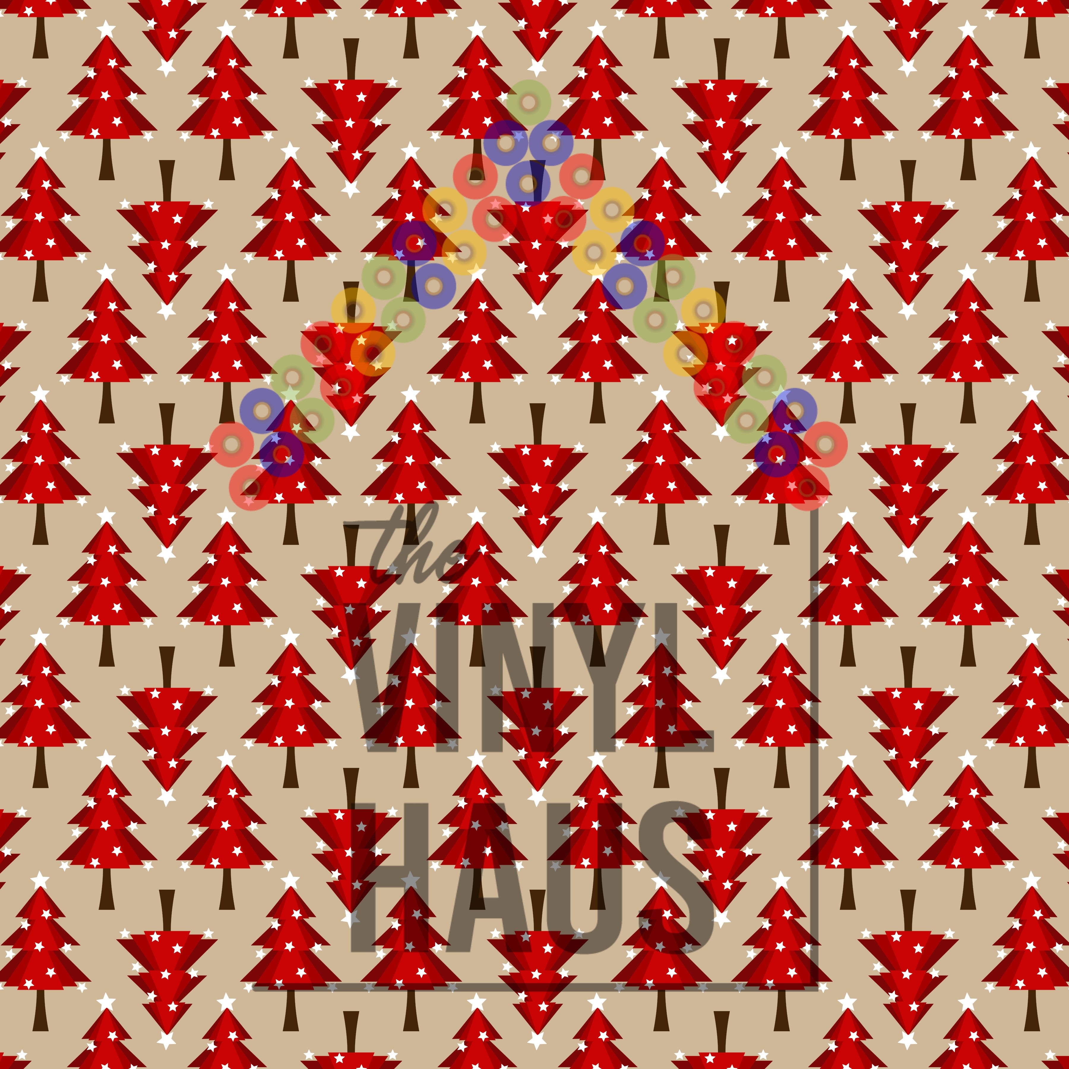 Christmas Trees Pattern Vinyl 12" x 12" - The Vinyl Haus