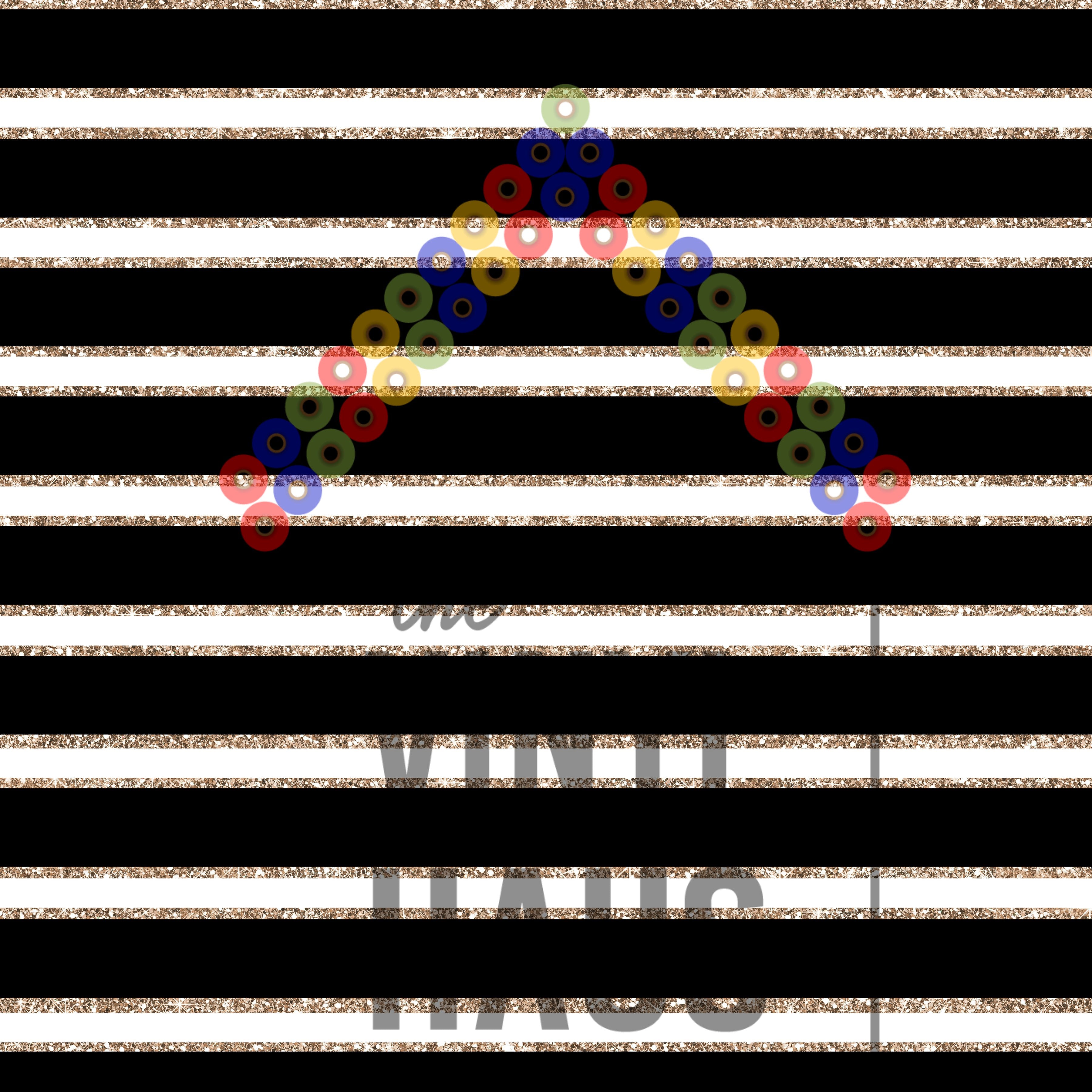 Black Stripes with Gold Pattern Vinyl 12" x 12" - The Vinyl Haus