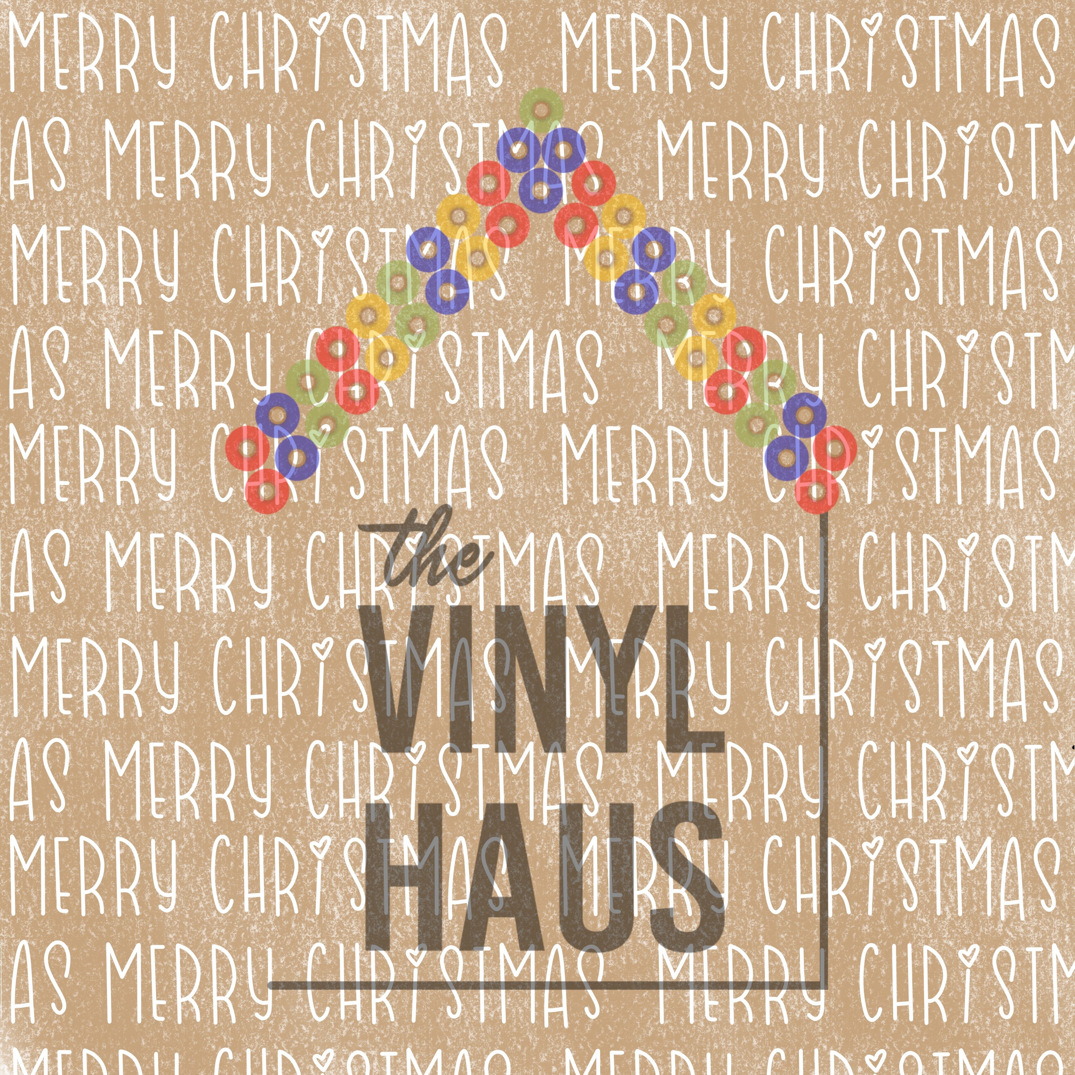 Merry Christmas Glitter Pattern Vinyl 12" x 12" - The Vinyl Haus