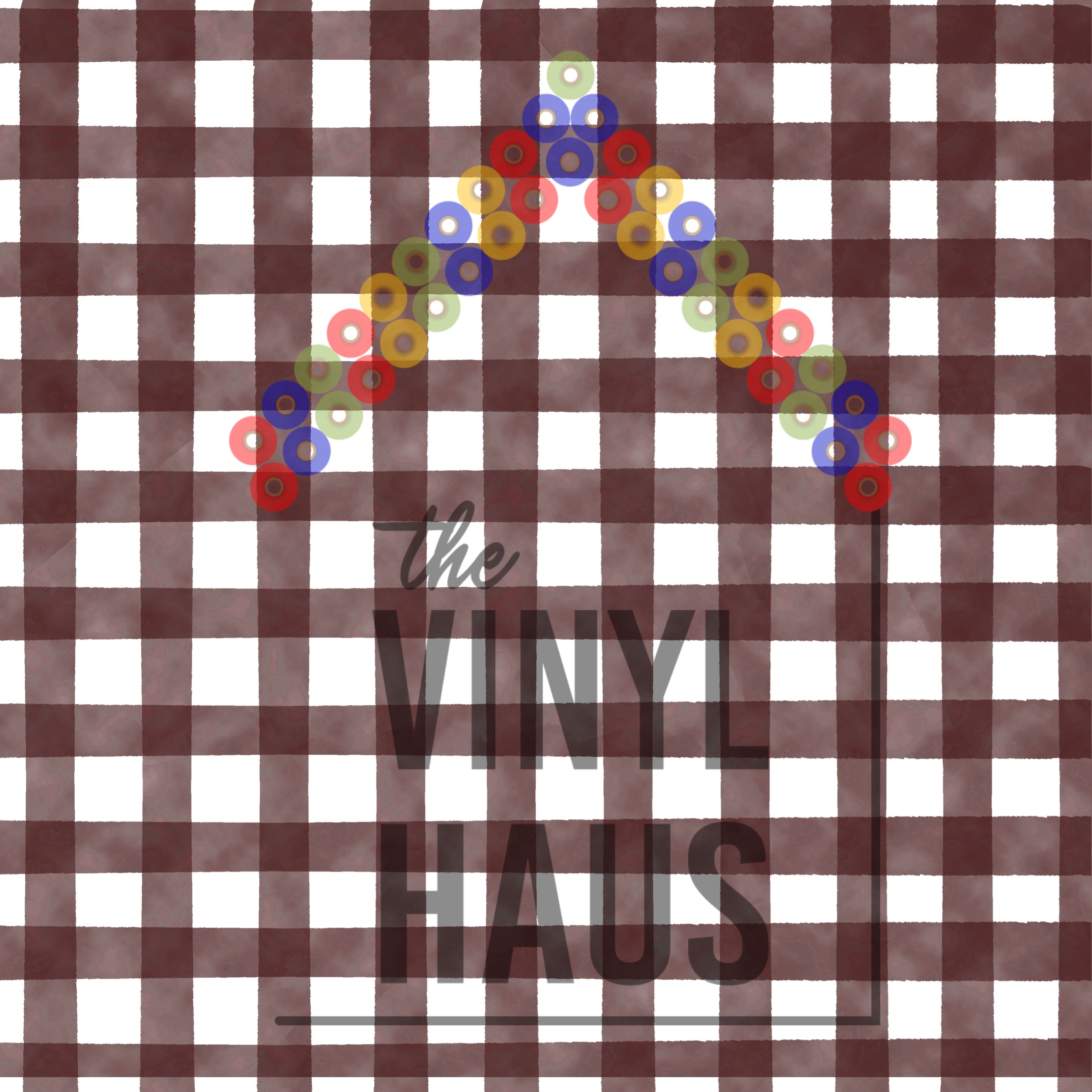 Burgundy Buffalo plaid Pattern Vinyl 12" x 12" - The Vinyl Haus