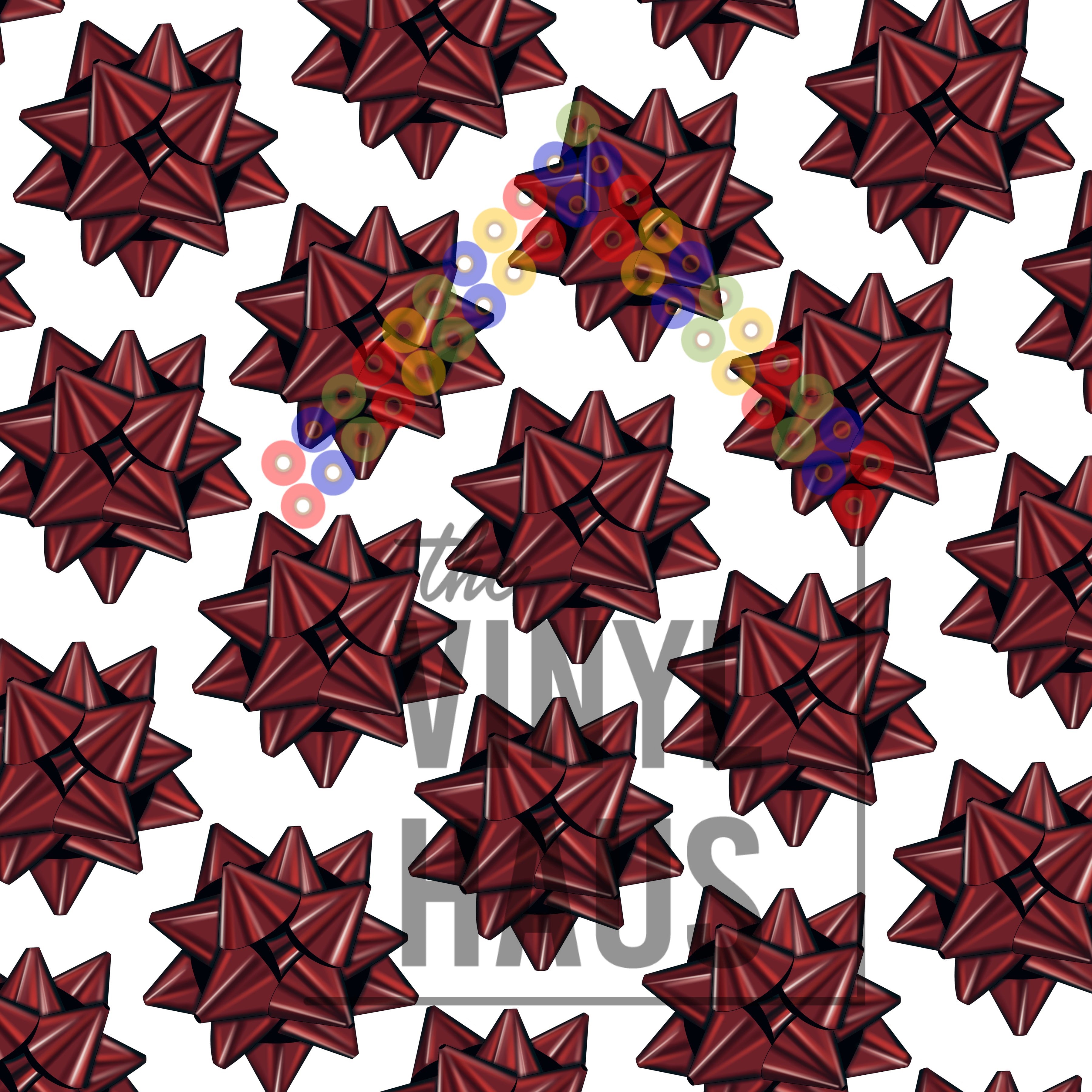 Christmas Bow Pattern Vinyl 12" x 12" - The Vinyl Haus