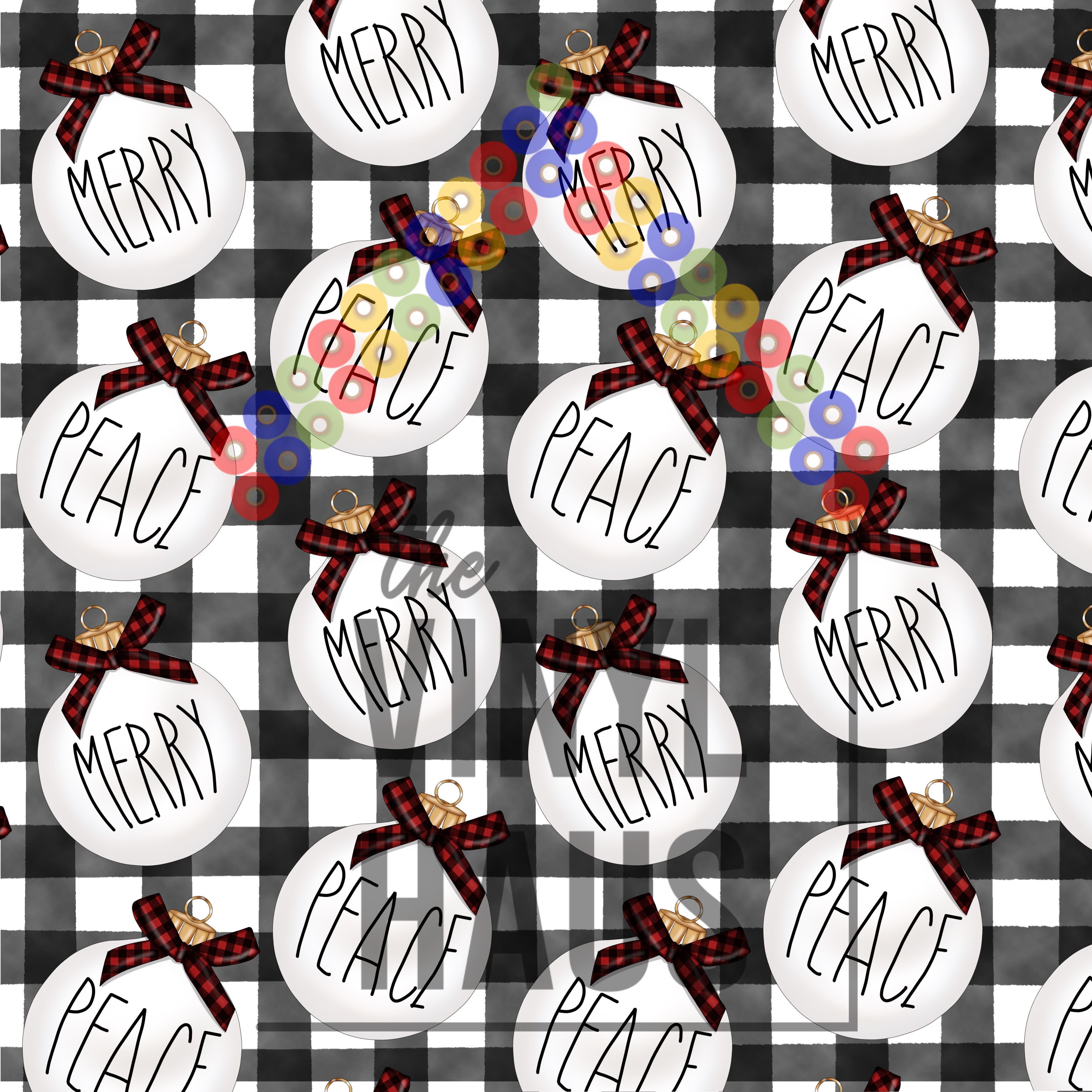 Christmas Ornaments Pattern Vinyl 12" x 12" - The Vinyl Haus