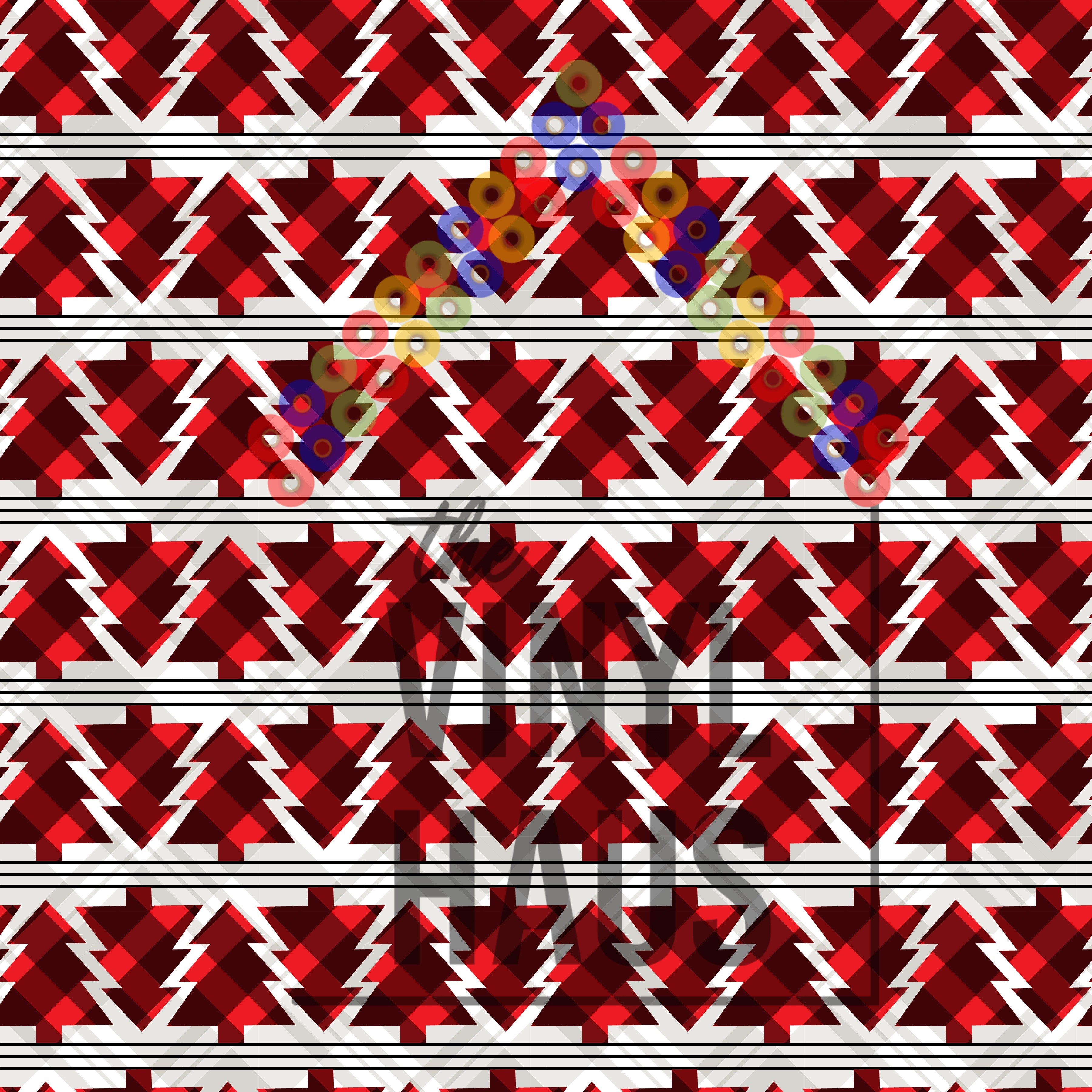 Red Buffalo Plaid Christmas Trees Pattern Vinyl 12" x 12" - The Vinyl Haus