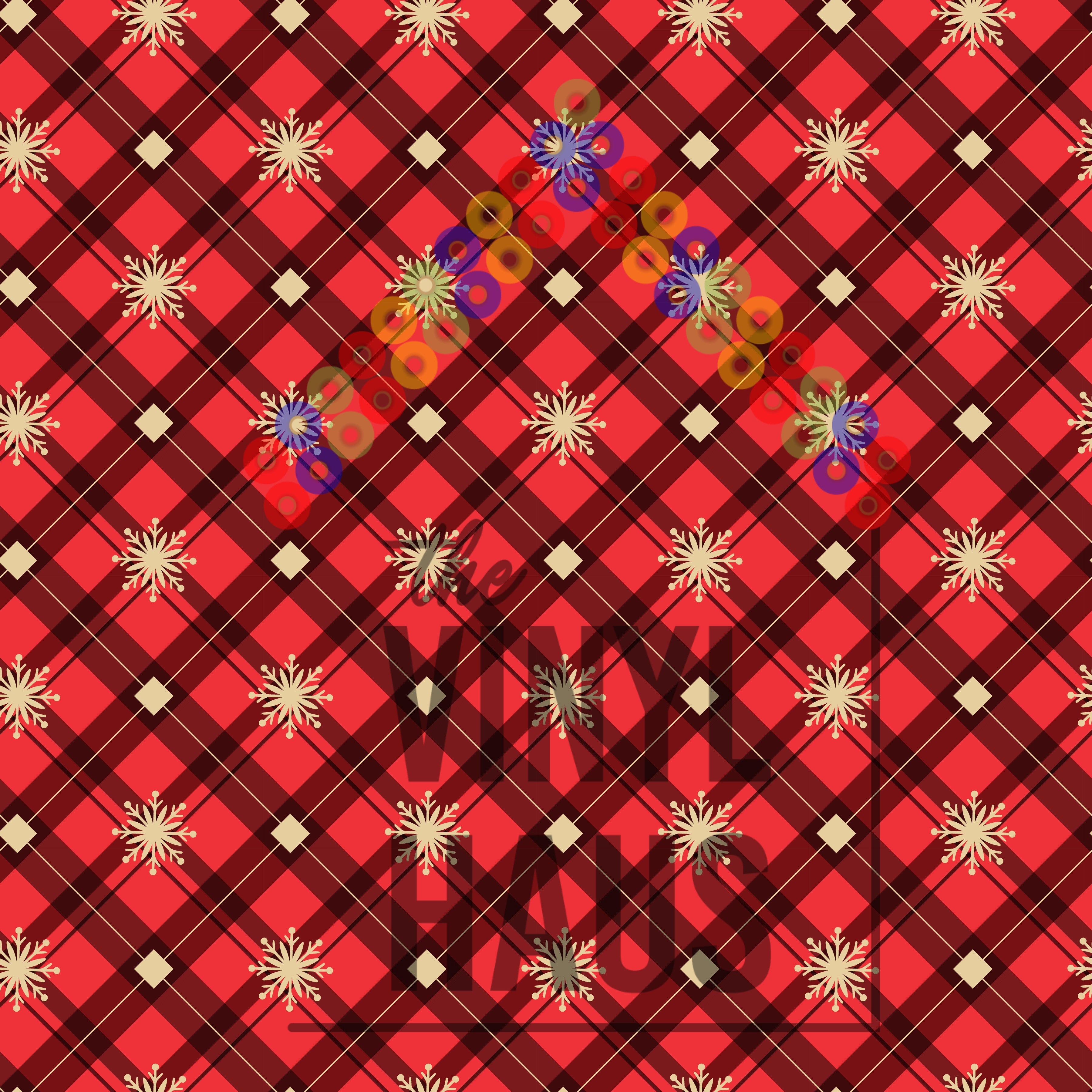Christmas Snow Flake Plaid Pattern Vinyl 12