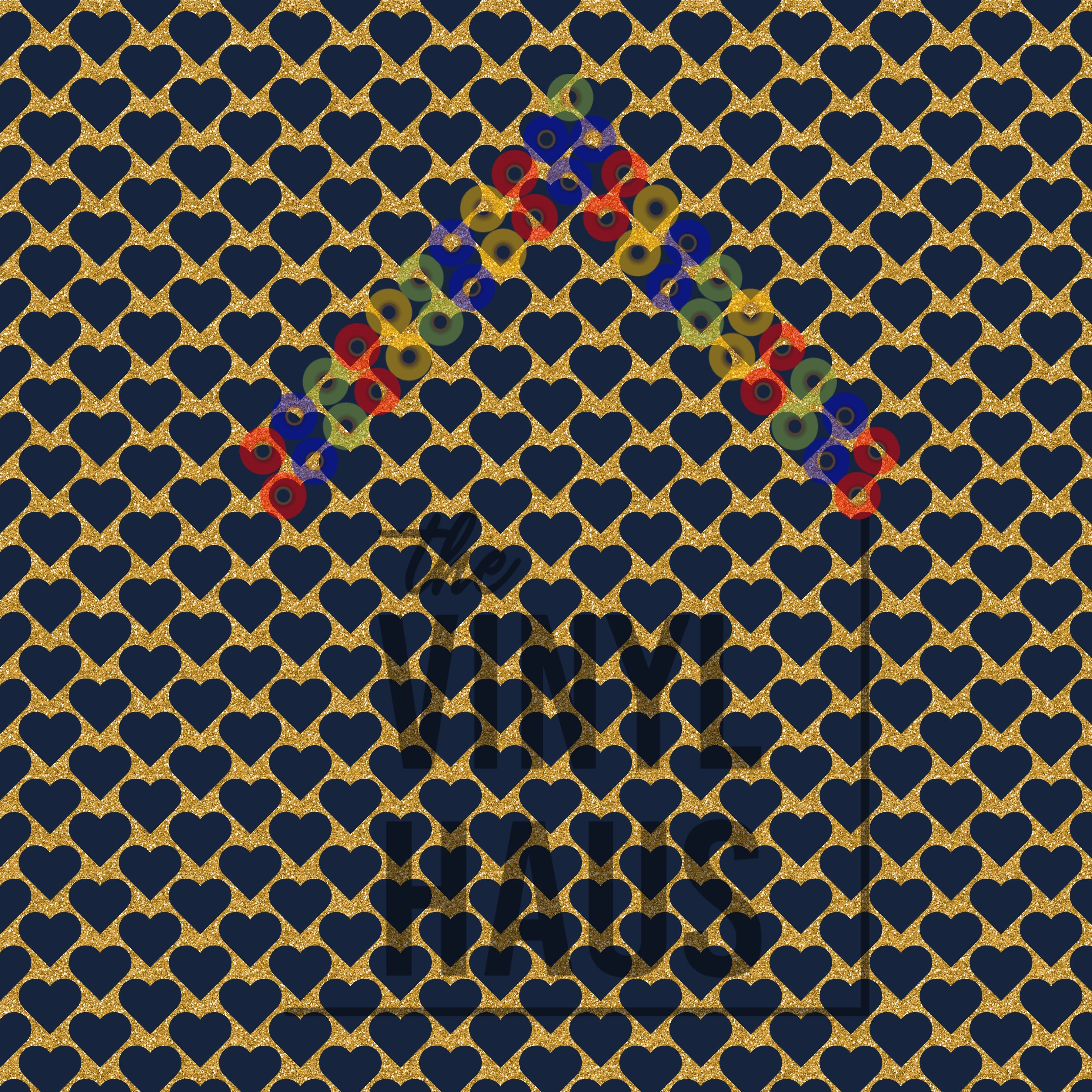 Valentine's Day Blue Hearts Pattern Vinyl 12" x 12" - The Vinyl Haus