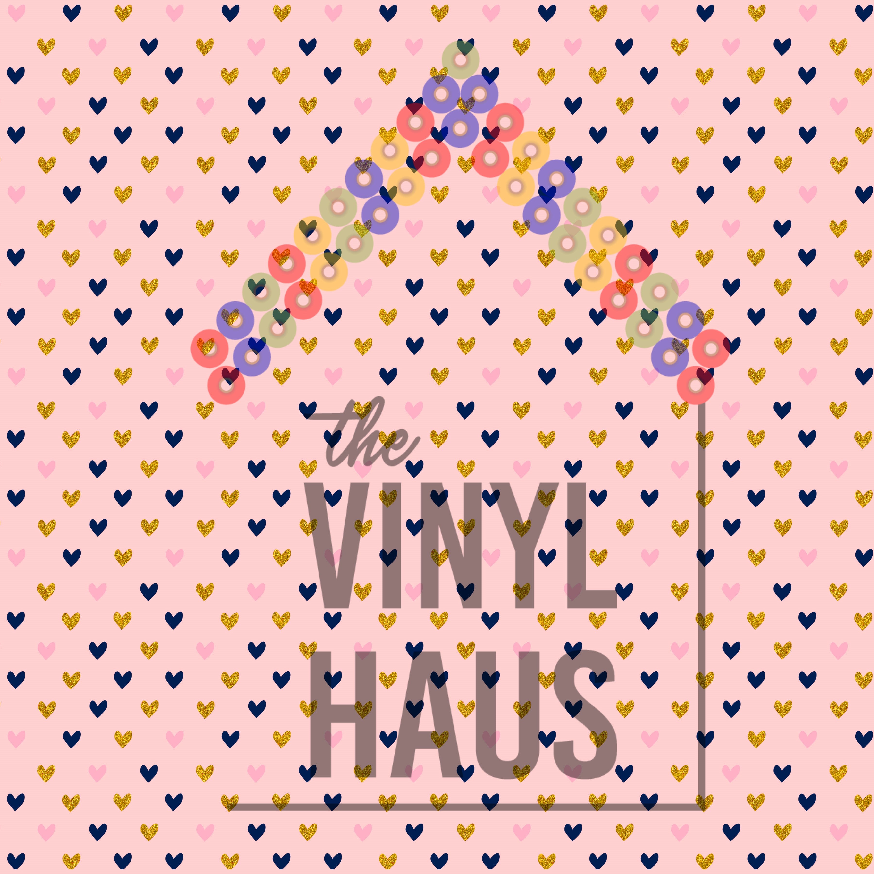 Valentine's Day Hearts light pink Background Pattern Vinyl 12" x 12" - The Vinyl Haus