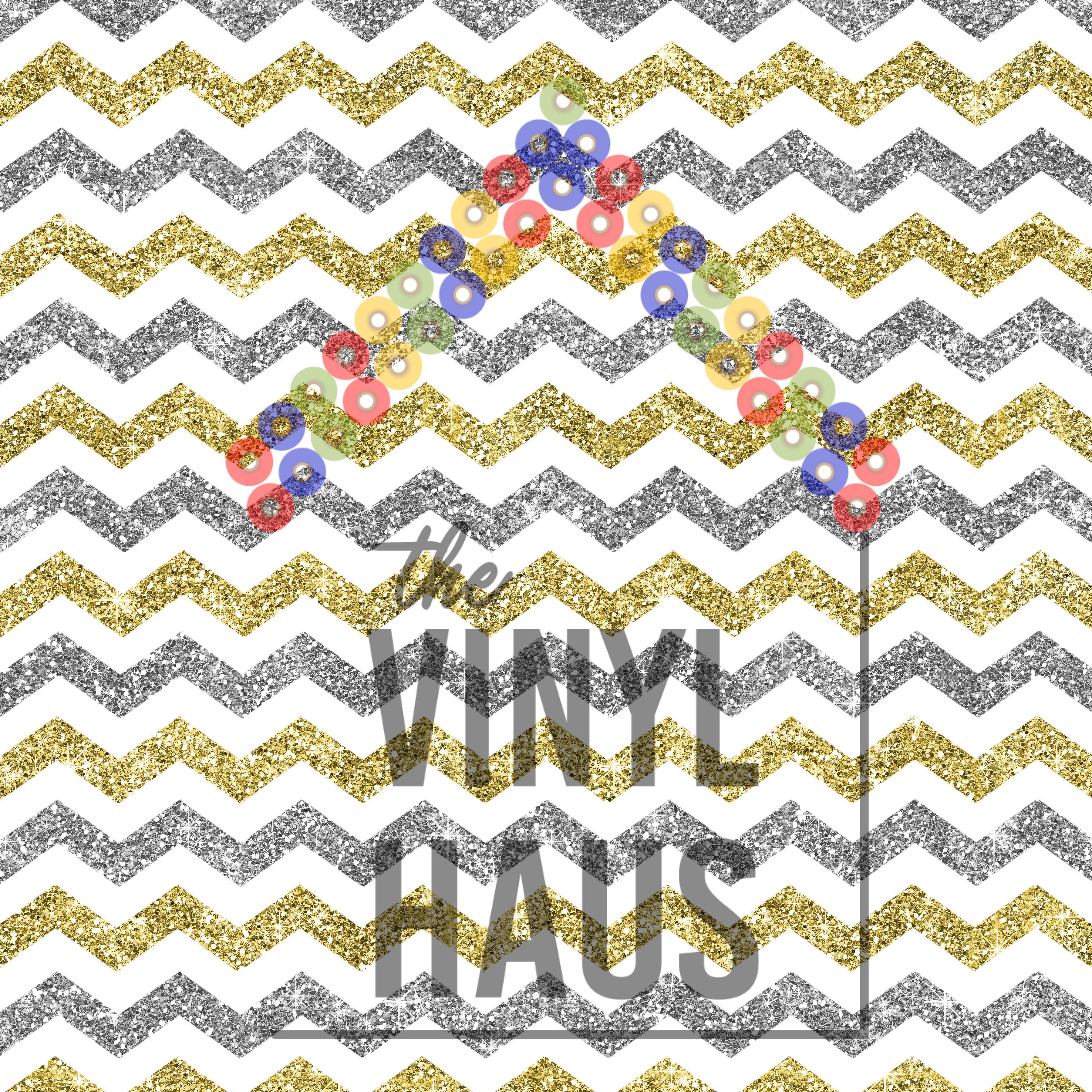 Glitter Chevron White Background Pattern Vinyl 12" x 12" - The Vinyl Haus