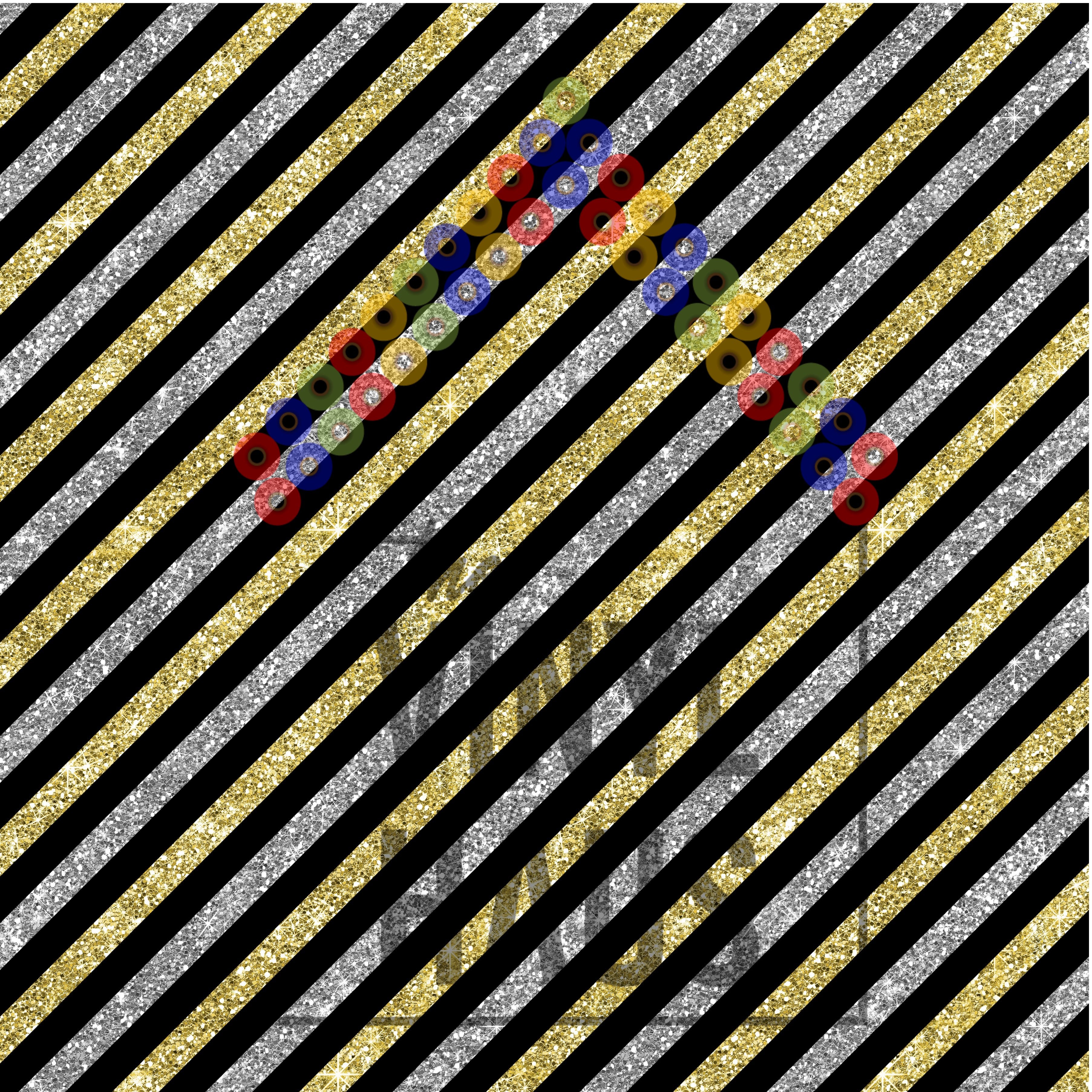 New Year's Glitter Diagonal Stripes Pattern Vinyl 12" x 12" - The Vinyl Haus
