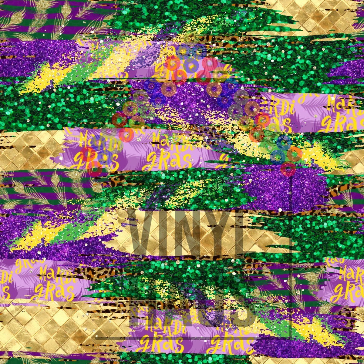 Mardi Gras Brushstroke Pattern Vinyl 12" x 12" - The Vinyl Haus