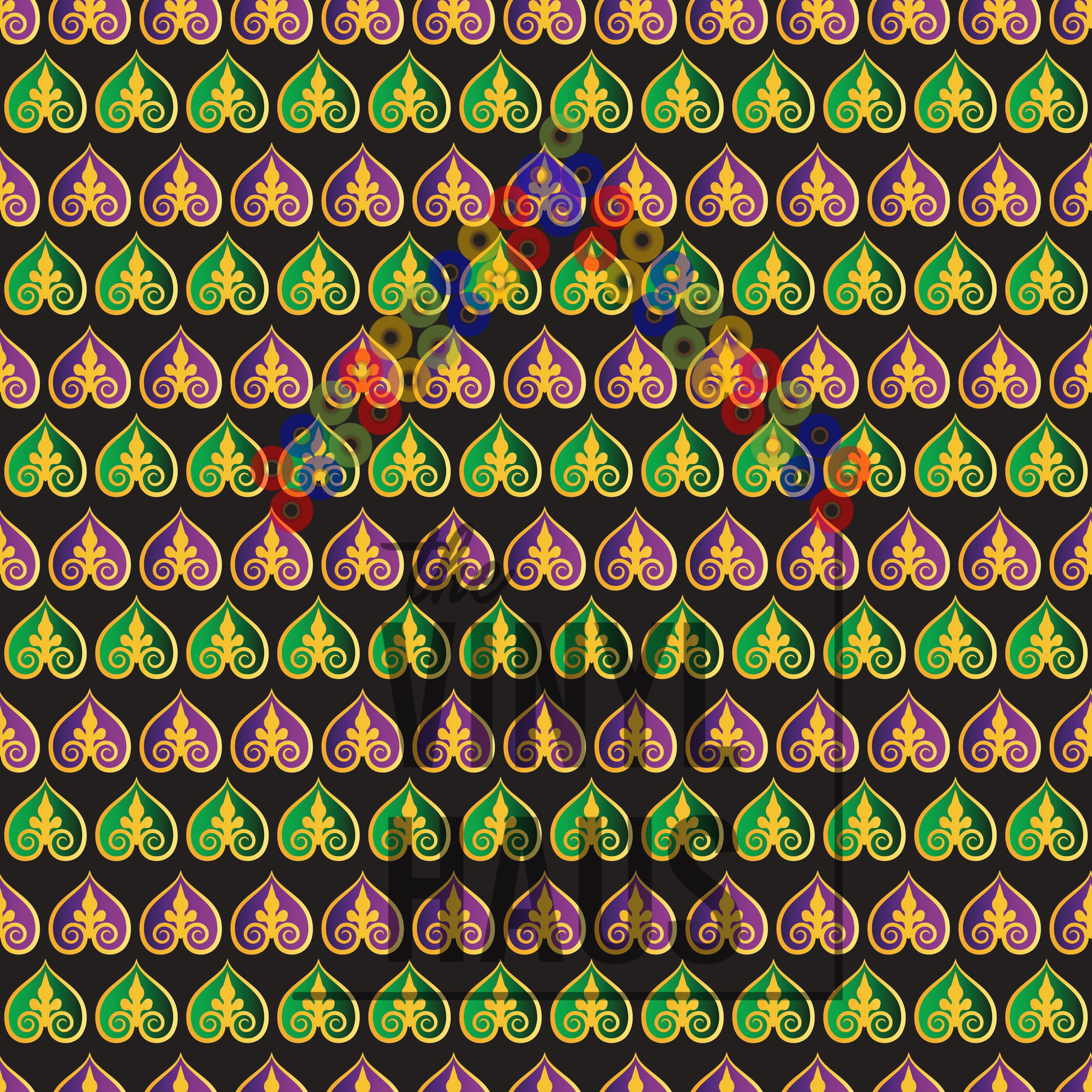 Mardi Gras Pattern Vinyl 12" x 12" - The Vinyl Haus