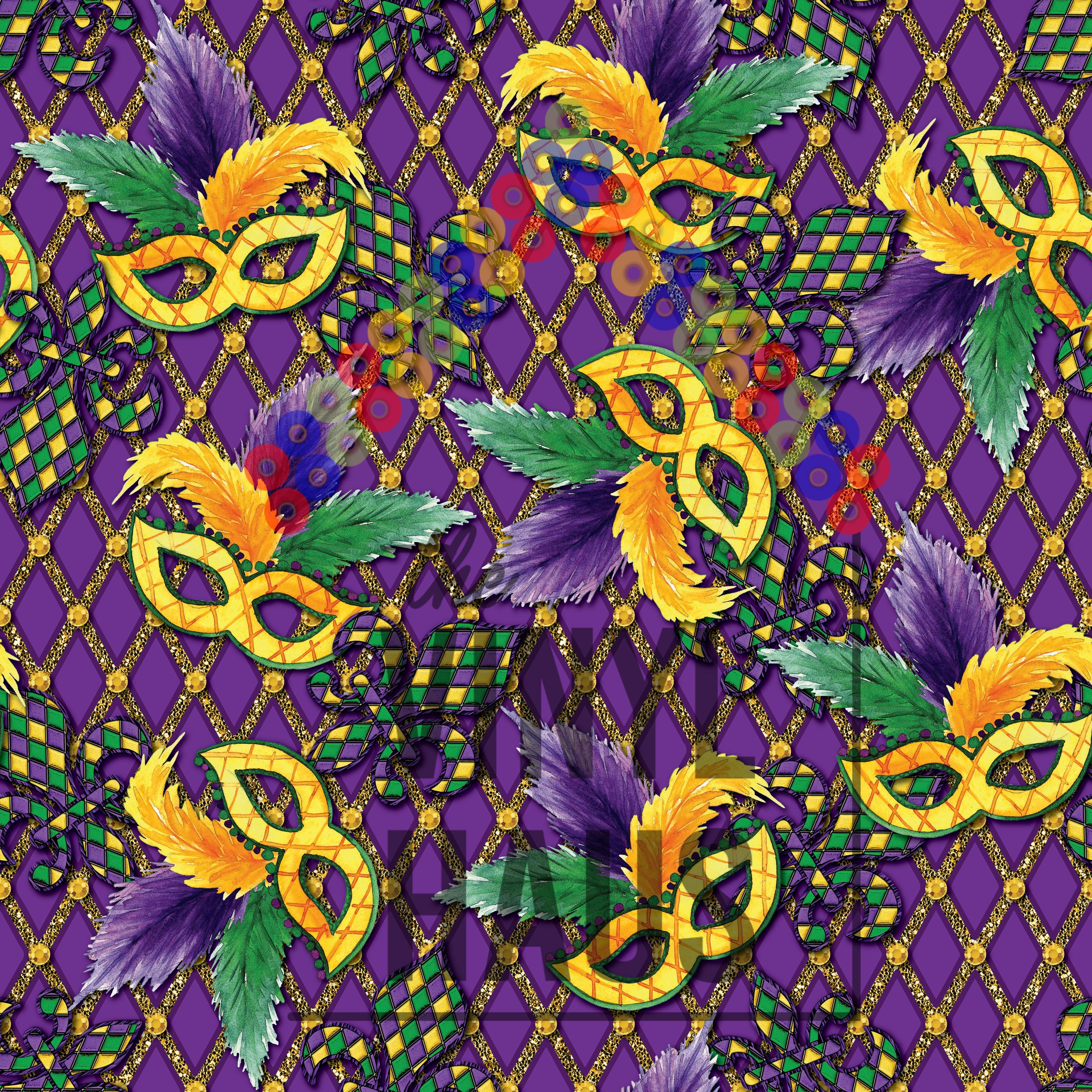 Mardi Gras Mask Vinyl 12" x 12" - The Vinyl Haus