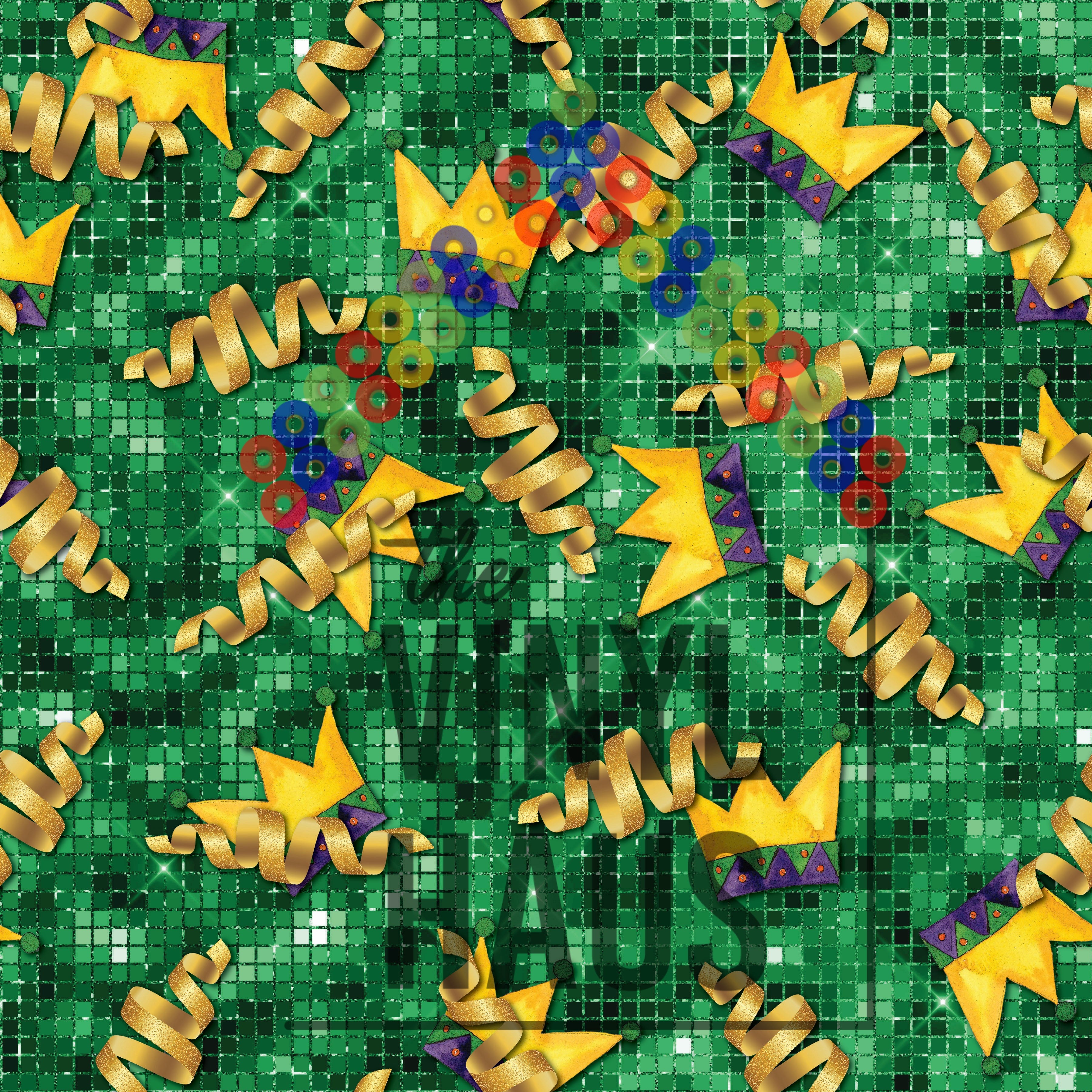 Mardi Gras Pattern Vinyl 12" x 12" - The Vinyl Haus