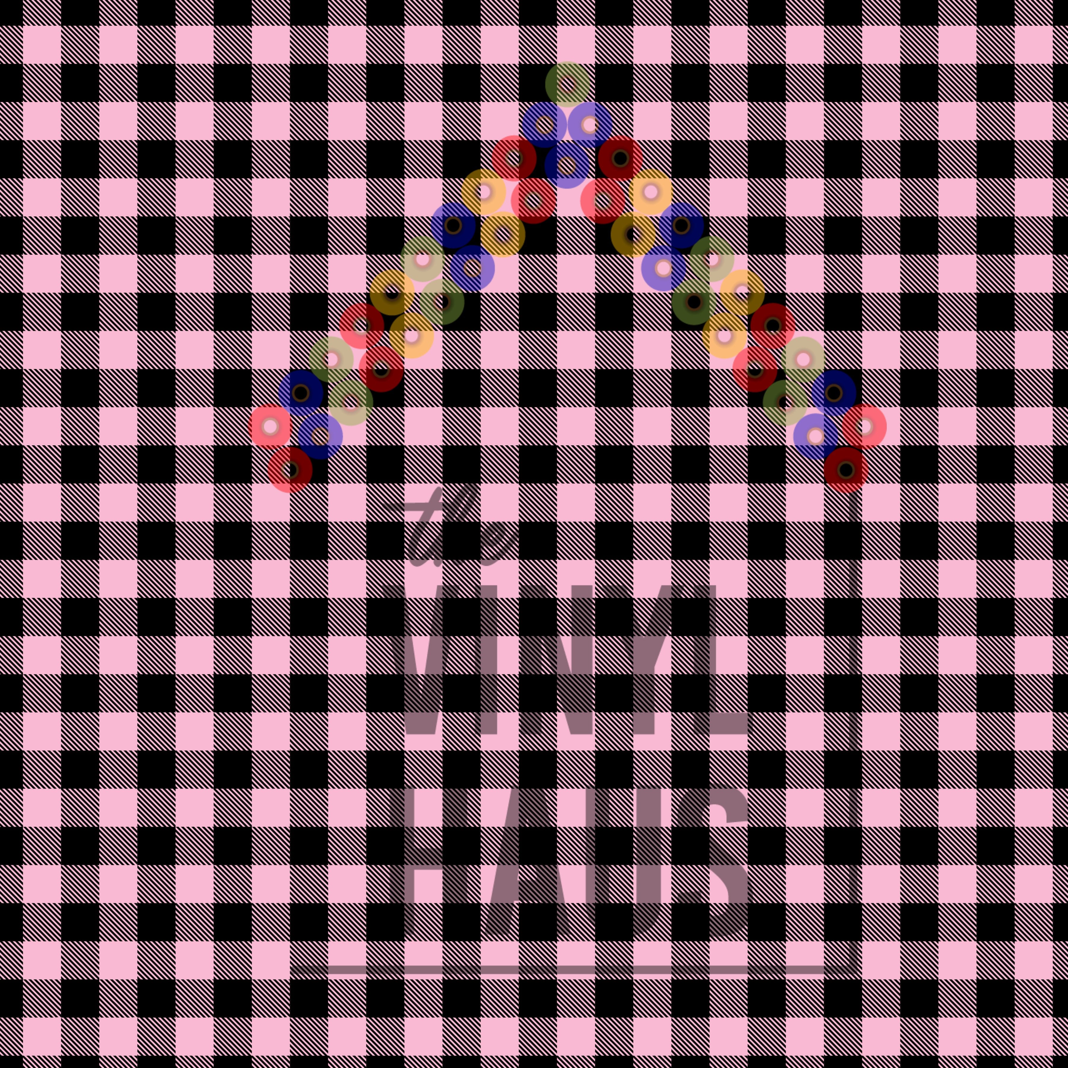 Light Pink and Black Buffalo Plaid Pattern Vinyl 12" x 12" - The Vinyl Haus