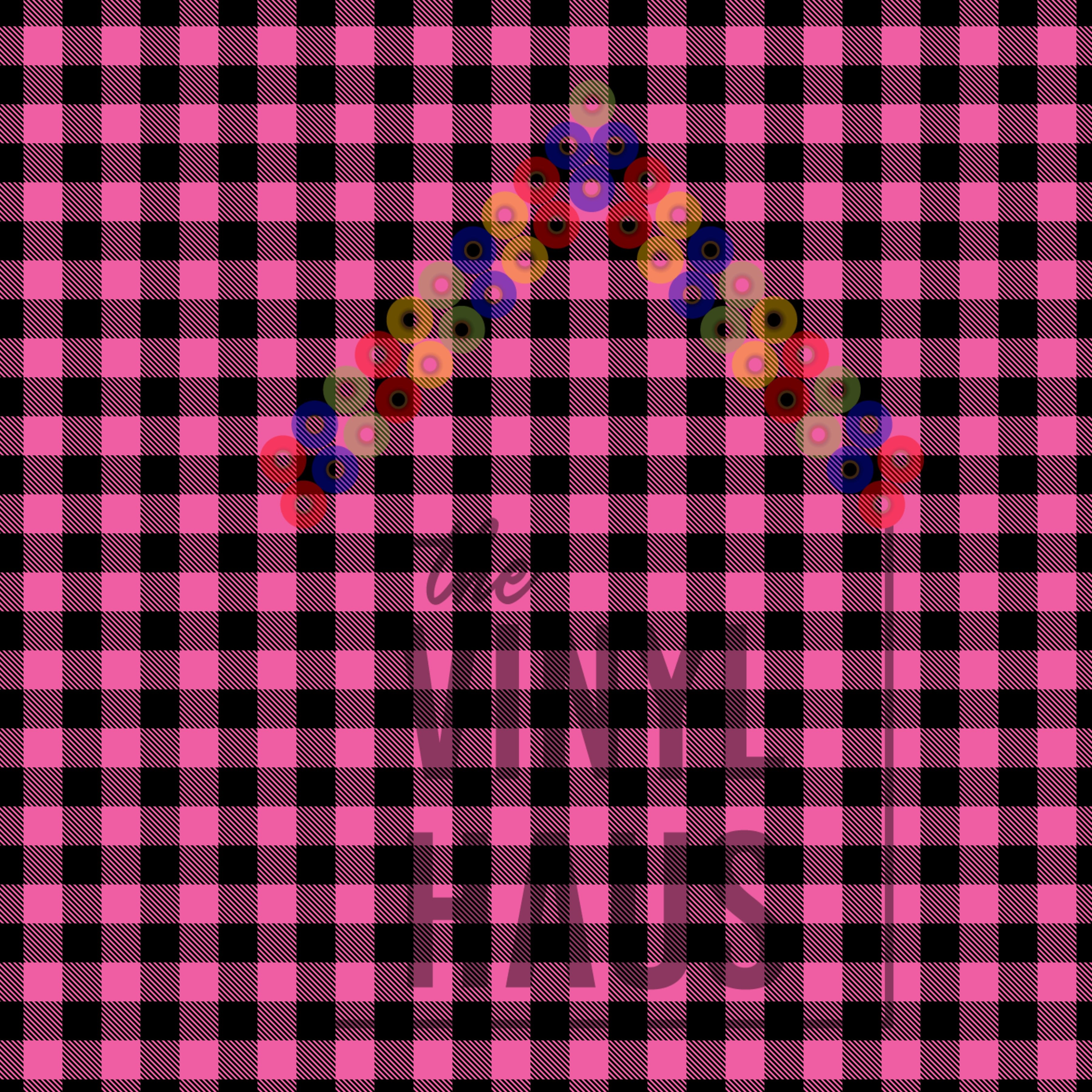 Dark Pink and Black Buffalo Plaid Pattern Vinyl 12" x 12" - The Vinyl Haus