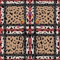 Red and Tan Plaid Cheetah Print Pattern Vinyl 12" x 12" - The Vinyl Haus