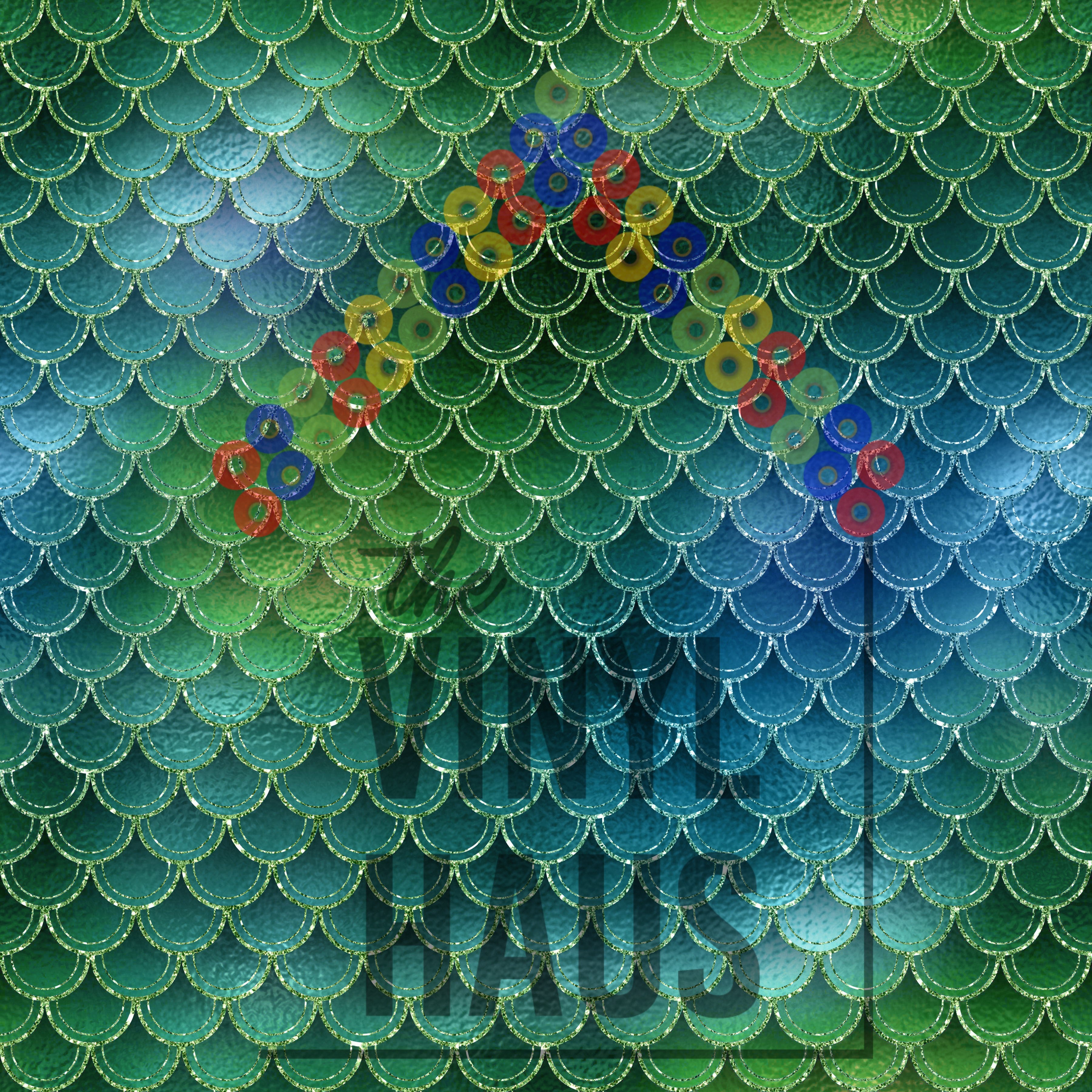 Green Mermaid Scales Pattern Vinyl 12" x 12" - The Vinyl Haus