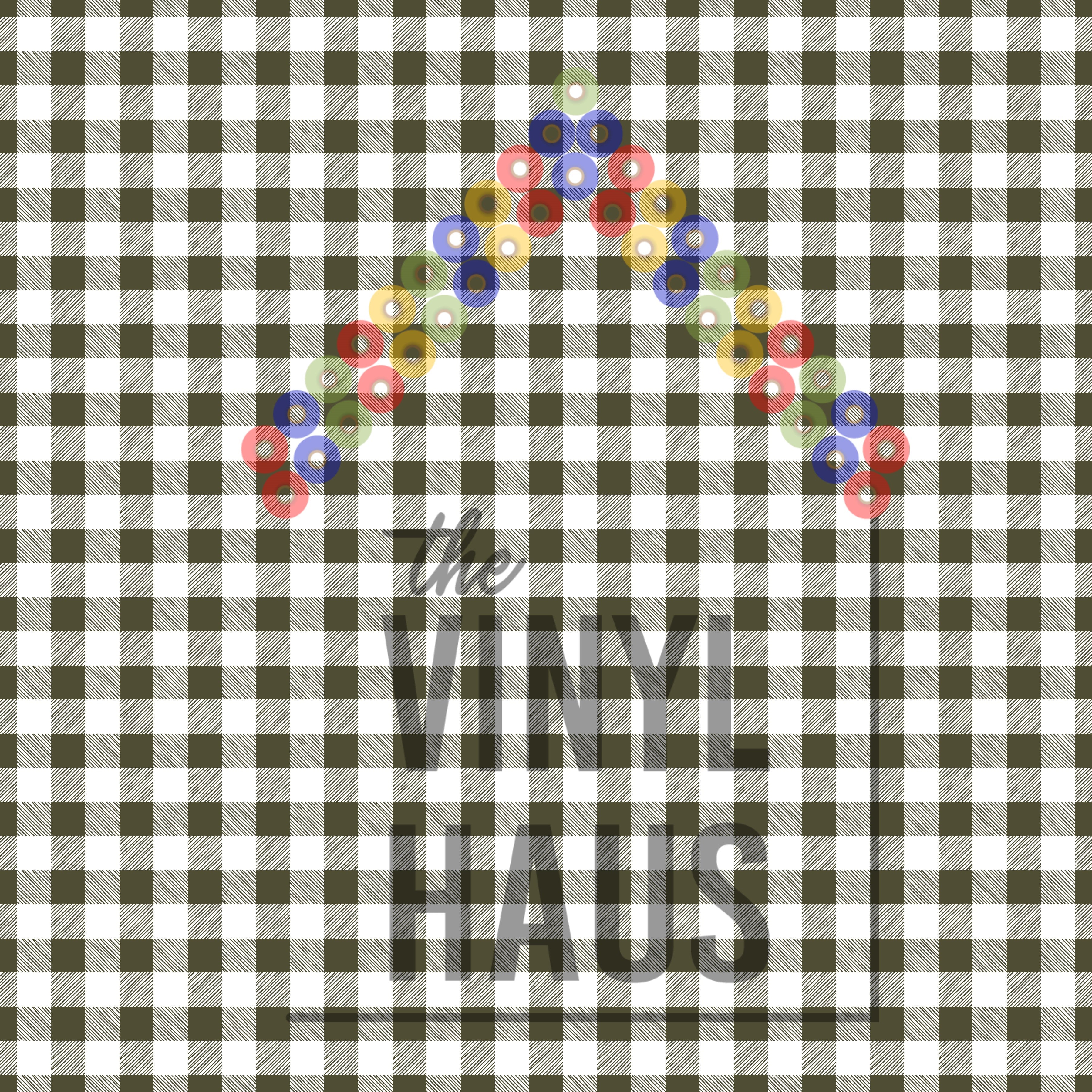 Olive and White Buffalo Plaid Pattern Vinyl 12" x 12" - The Vinyl Haus